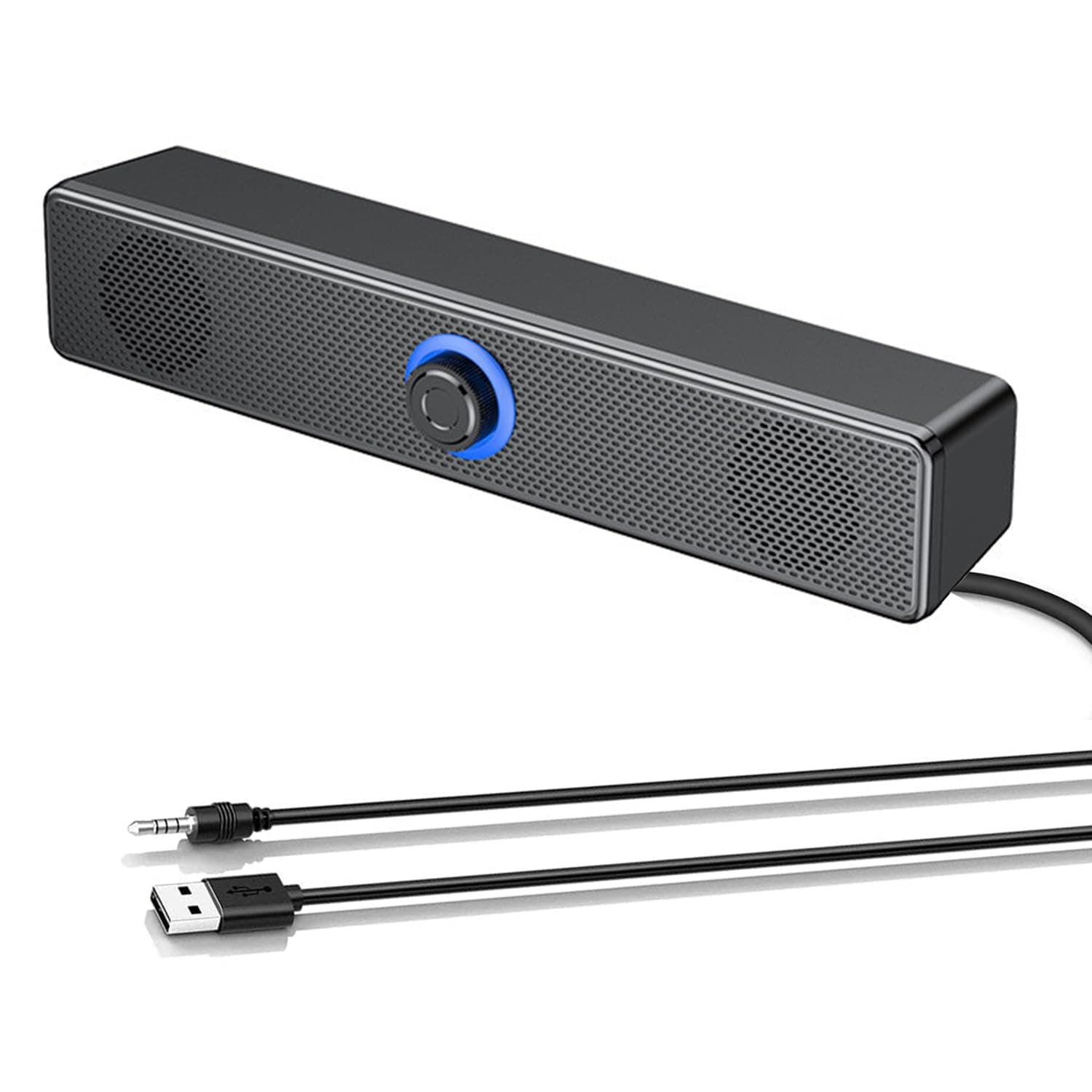 FAYAZ USB Computer Speakers, 6W Computer Soundbar for PC,Desktop Laptop,USB Tablet, Mini Portable Soundbar with 3D Surround Stereo, Broad Compatibility, Plug and Play,1.2m USB Powered