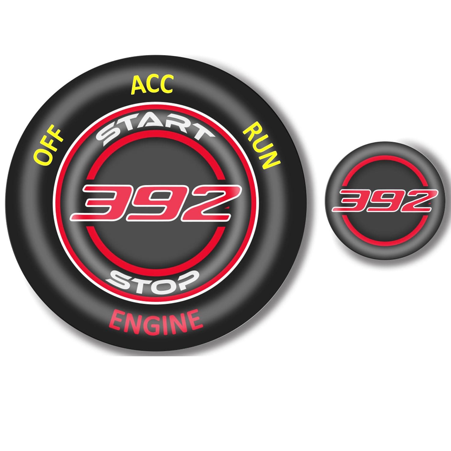 TOOLEPIC Push Start Button Cover for Dodge Challenger Charger Durango Accessories 2015-2025- Engine Start Stop Ignition Switch Kit Interior Accessory for 392 Hemi Style Design Ruby Red