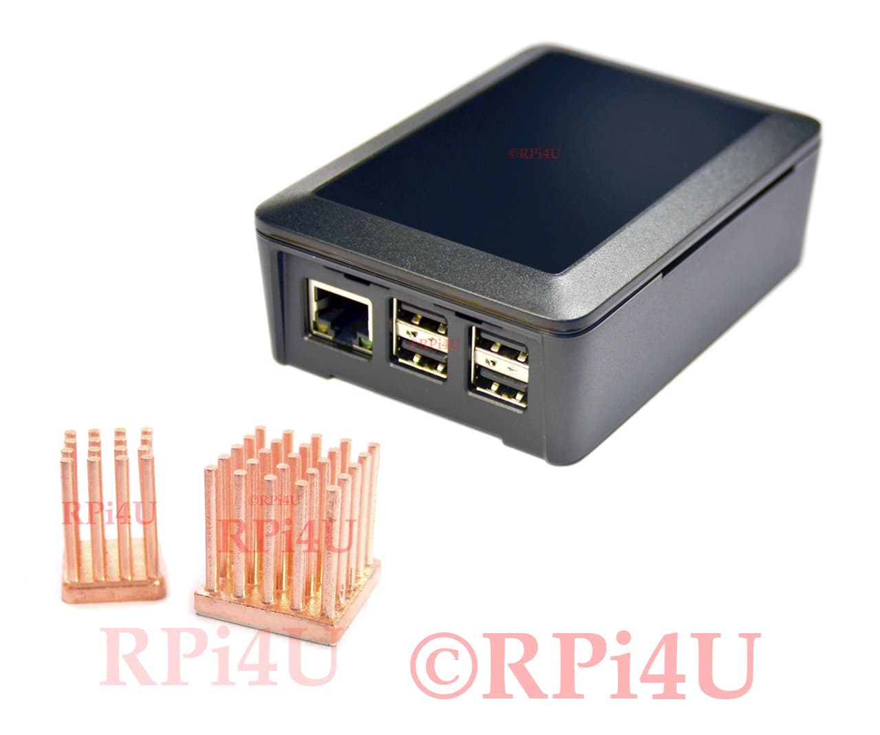 Raspberry Pi Model B+ Cyntech Black Case with Copper Heatsink - Overclock Bundle