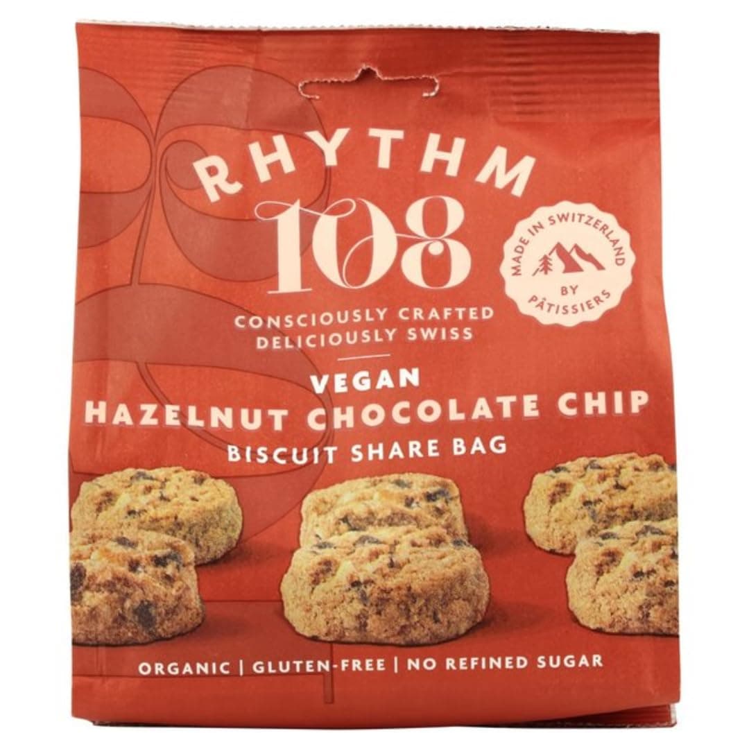Rhythm 108 Hazelnut Chocolate Chip Biscuit Share Bag 135 g