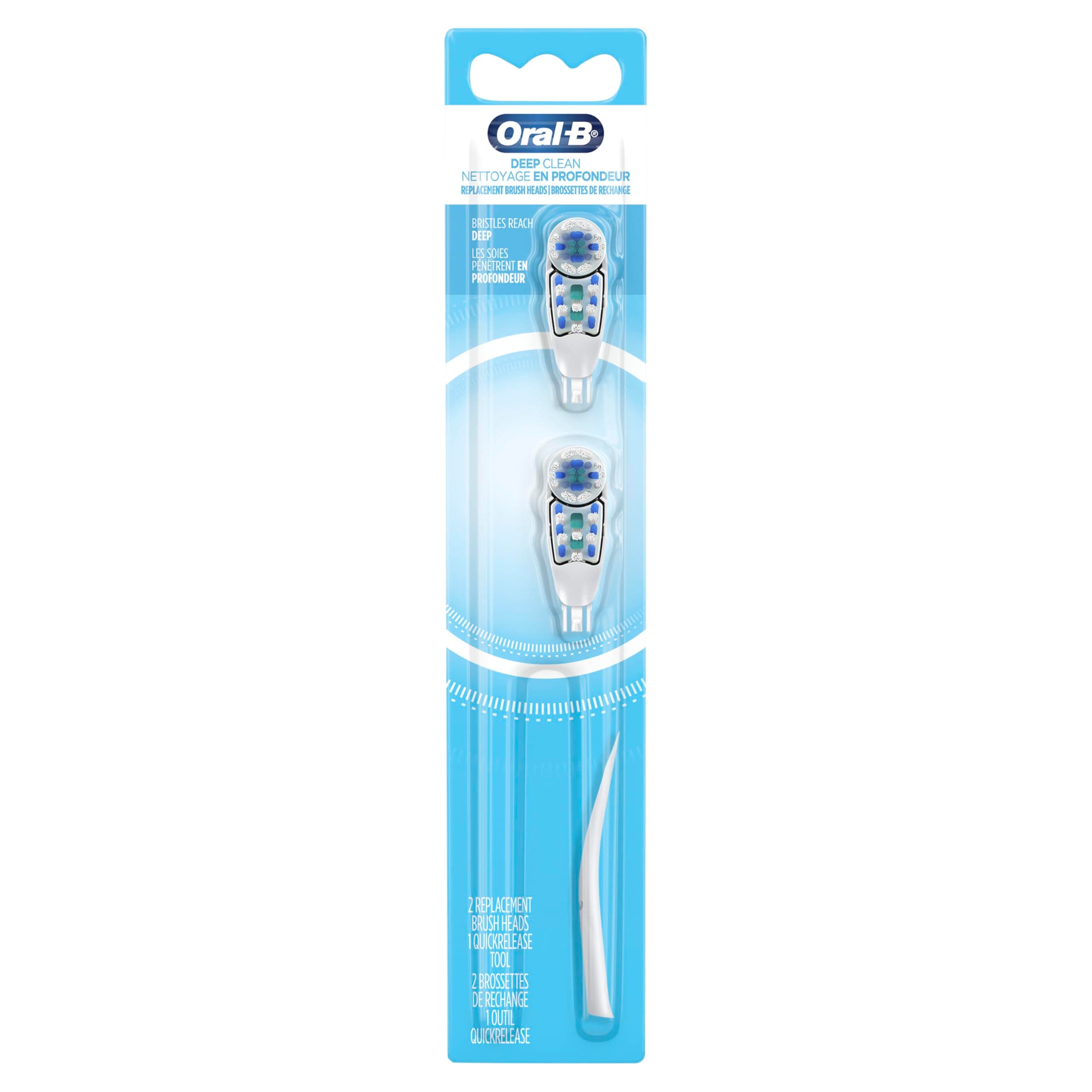 Oral-B Deep Clean Battery Powered Toothbrush Replacement Brush Heads Refill, Soft, 2 Count