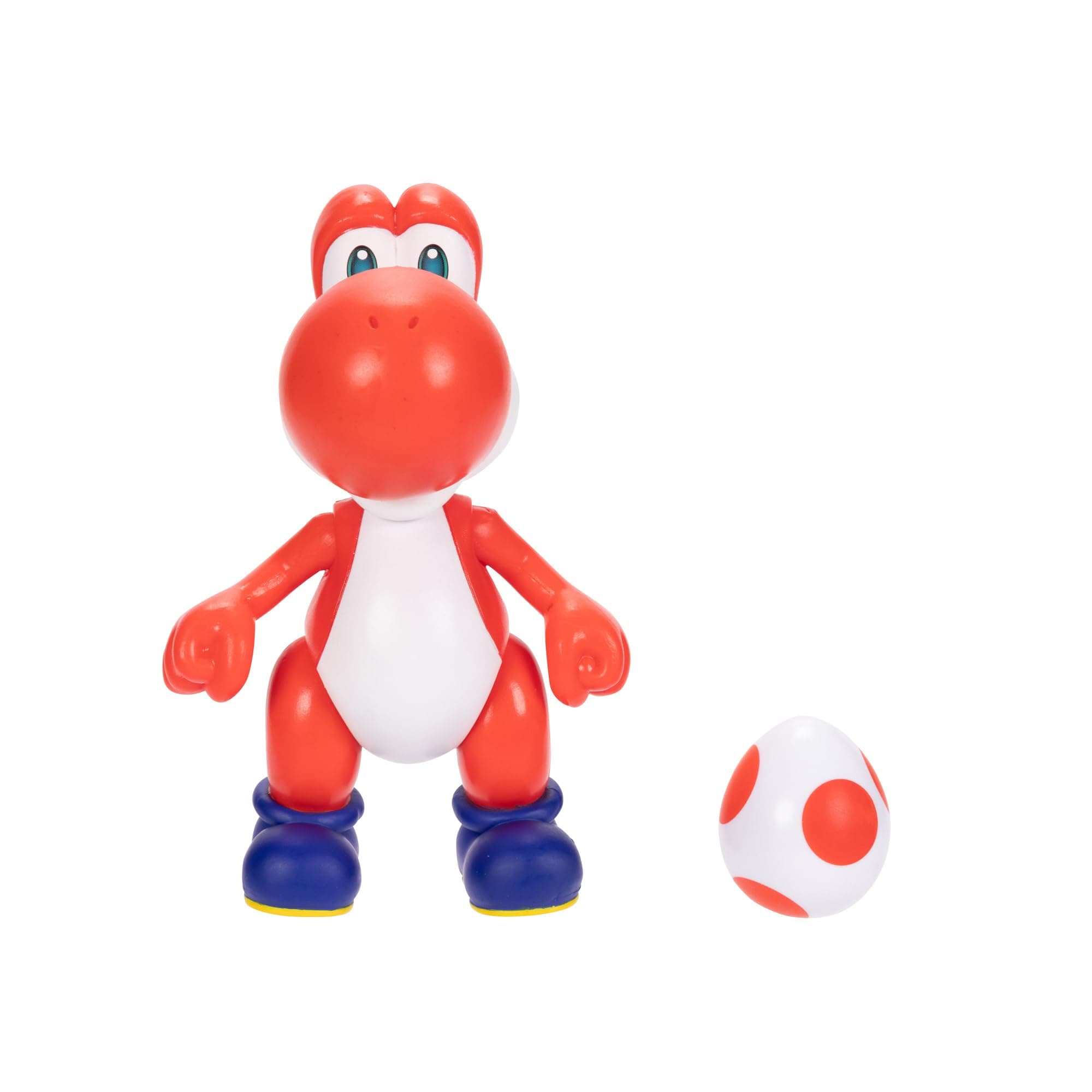 Nintendo Super Mario 4-Inch Red Yoshi Poseable Figure with Red Egg Accessory. Ages 3+ (Officially licensed)