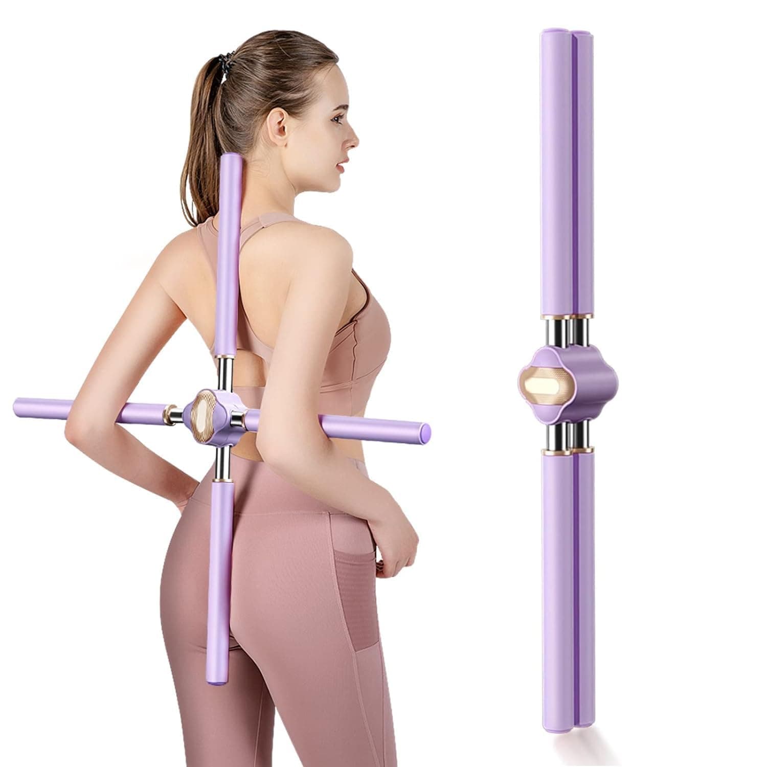 Yoga Sticks Stretching Tool, Hunchback Corrector, Open Shoulder Open Back Durable Gymnasts Body Shaping, Retractable Design Back Brace Posture Corrector for Adult and Child