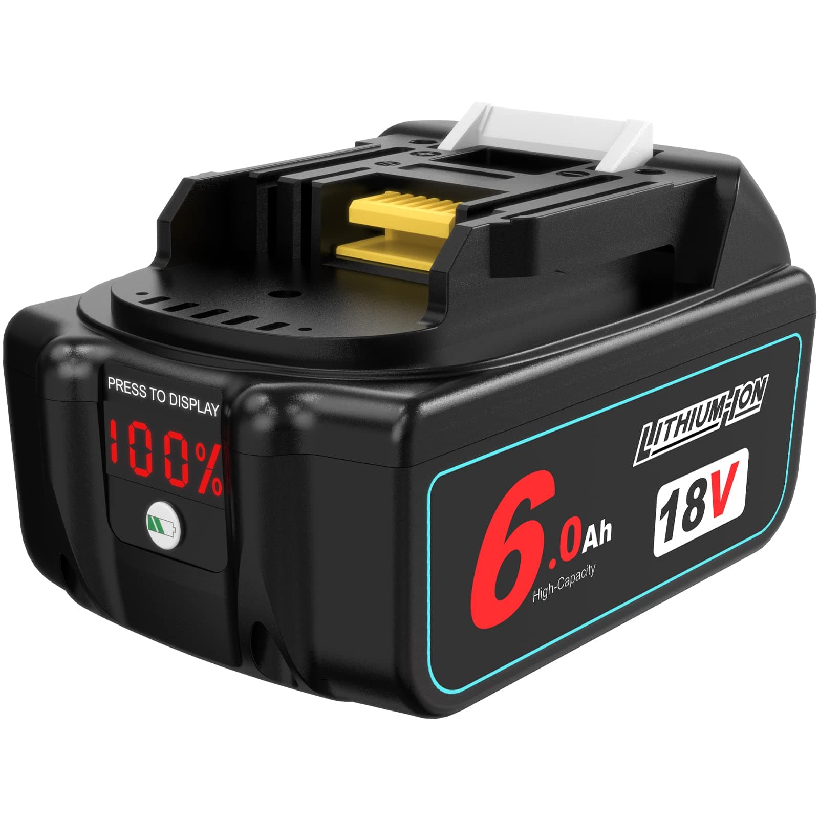 BL1860 18V 6.0Ah Replacement Battery with LED Display Compatible with Makita BL1850B BL1840 BL1830 BL1820 LXT-400 Cordless Tools