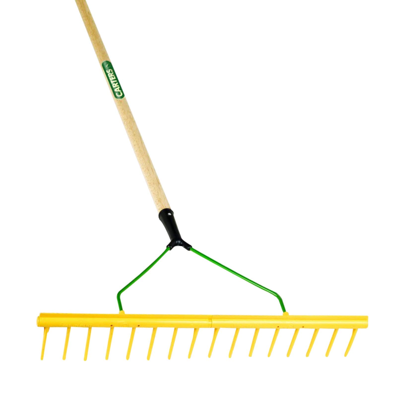 PDL – Pegdev - Carters, Professional 16-Tooth Landscaping Polypropylene Rake with Hardwood Handle – Heavy Duty Design for Daily Use in Tough Environments