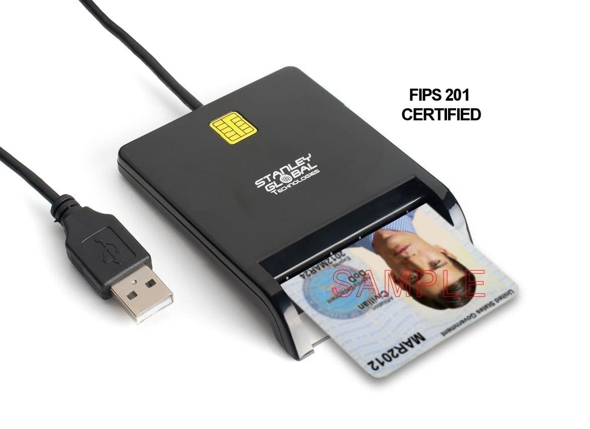 Stanley Global LLC SGT111-7 DOD Military USB Common Access CAC FIPS 201 Certified Smart Card Reader …