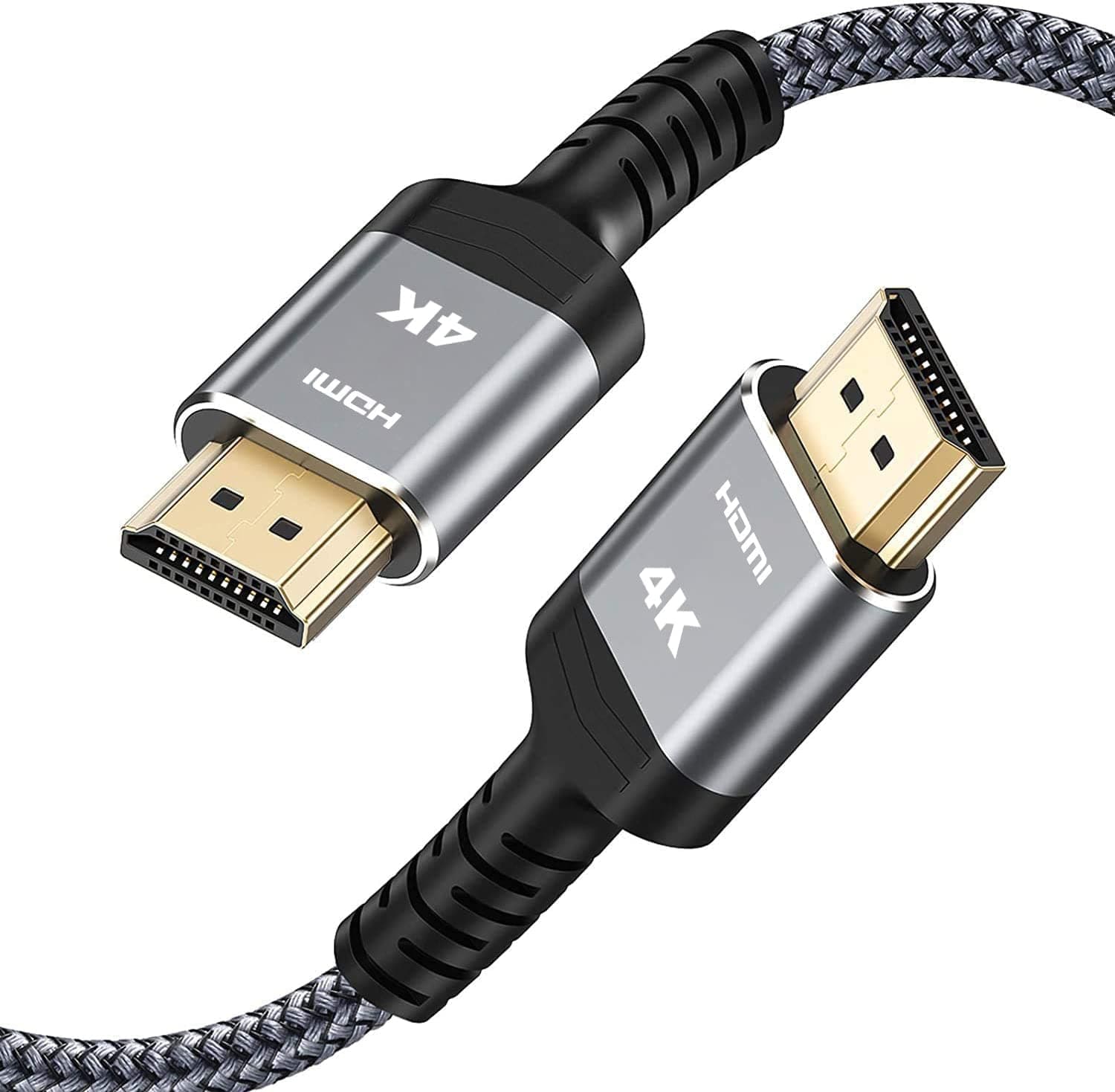 Highwings 4K Long HDMI 2.0 Cable 15FT/4.5m - 4K@60Hz HDR Braided HDMI Cord, 18Gbps High Speed with Ethernet/ARC, 3D, HDCP 2.2, ARC, Compatible for PS-5/4/3/4K HDTV/Monitor/Projector/Streaming Media