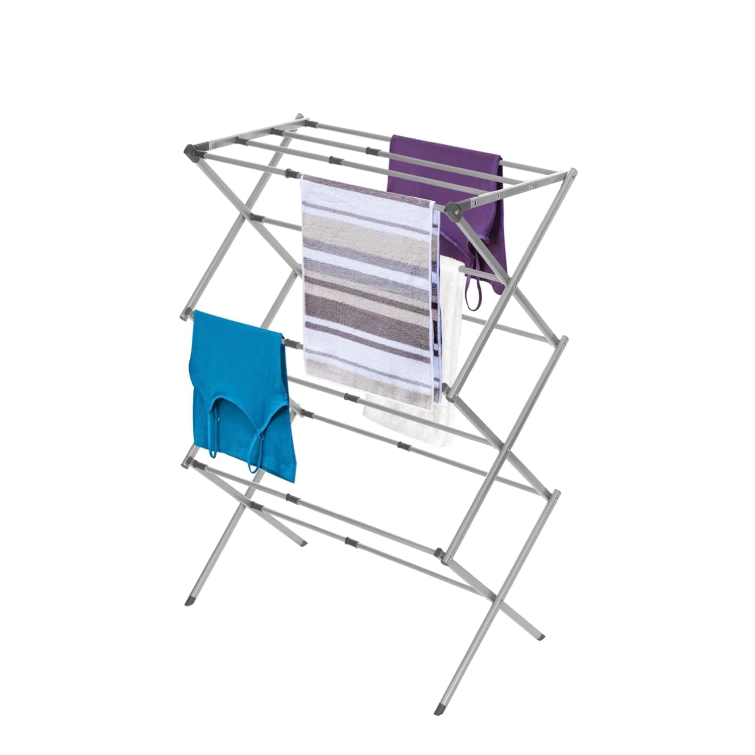 Black + Decker Organization Expandable/Collapsible Clothes Rack. Essential for Camping/Trailers or Anywhere You Air Dry Laundry. Oversized for Multiple Garments, GRAY