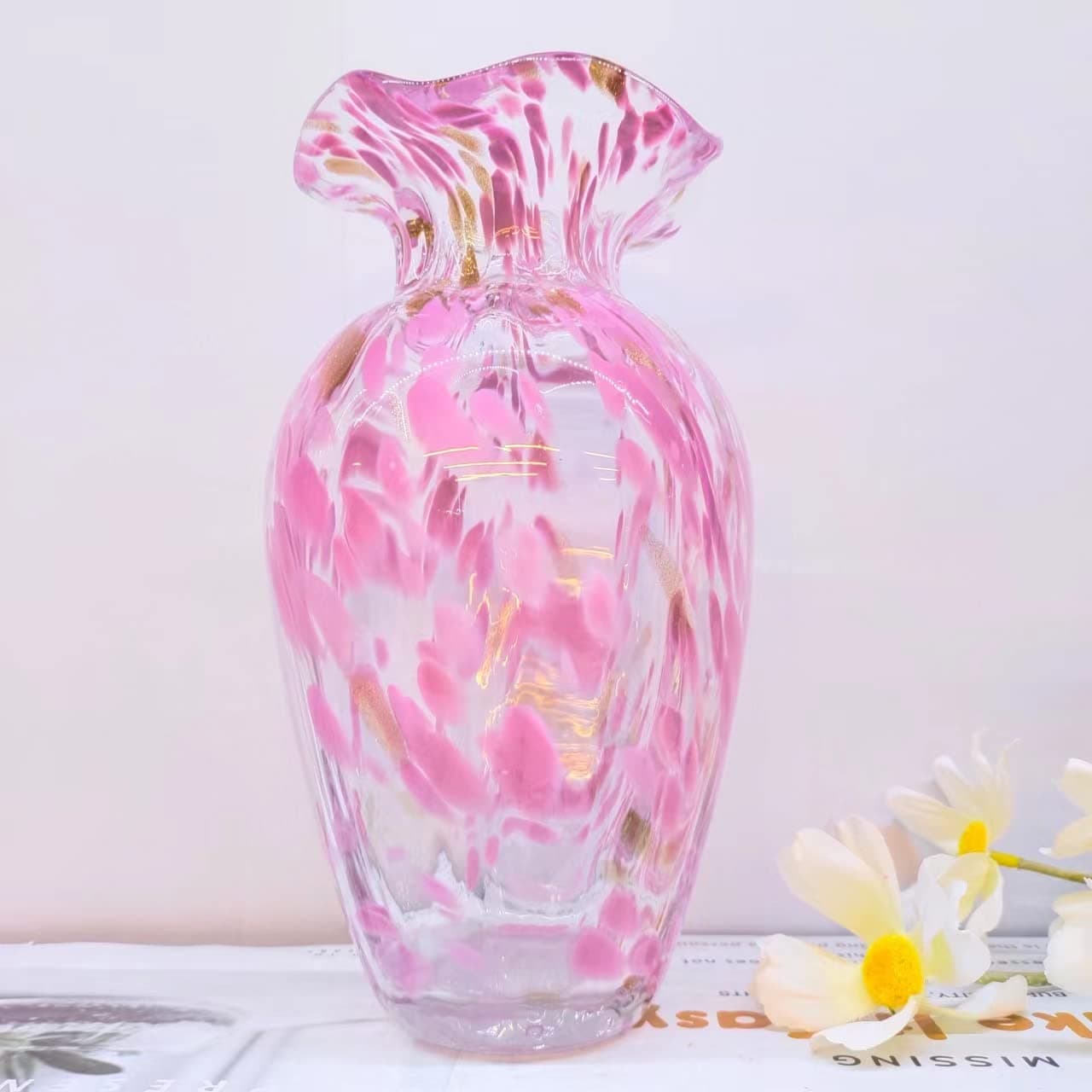 Glass Vase 8.7“ Pink