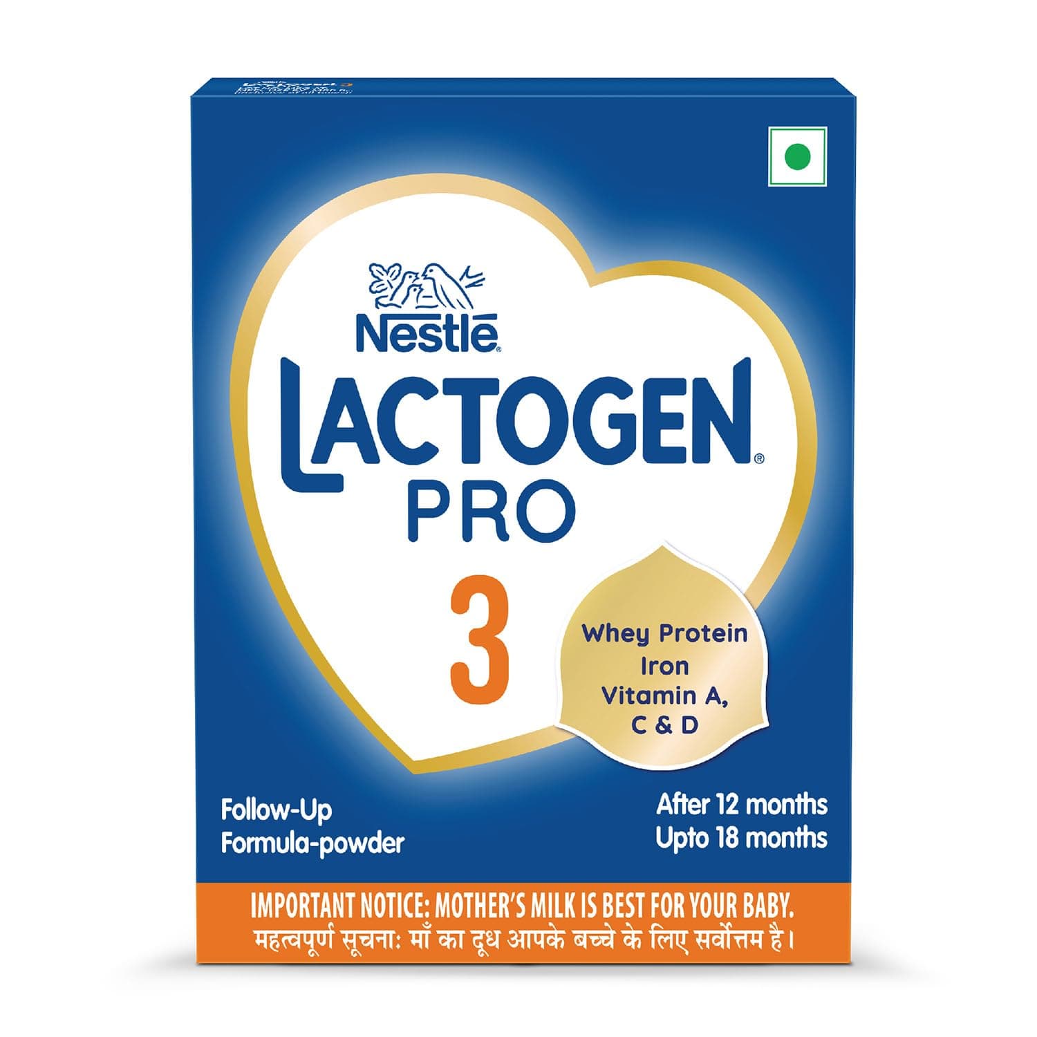 Lactogen Pro 3, Follow-Up Formula With Iron, Whey Protein And Vitamins, After 12 Months Up To 18 Months, Bag-In-Box Pack, 400g, Powder
