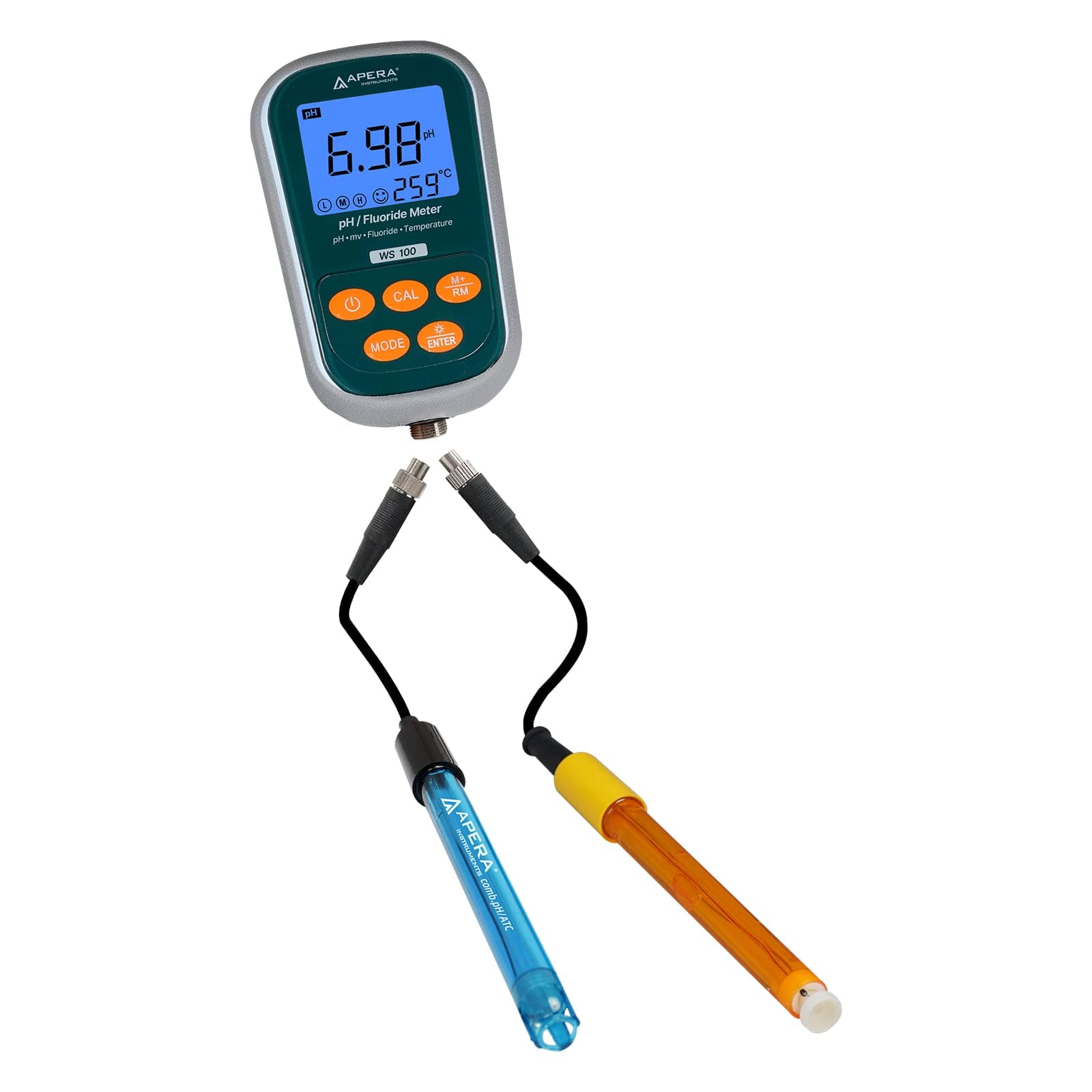 Apera InstrumentsLLC AI4725 WS100 Fluoride/pH Portable Meter Kit with 3-in-1 Fluoride Probe