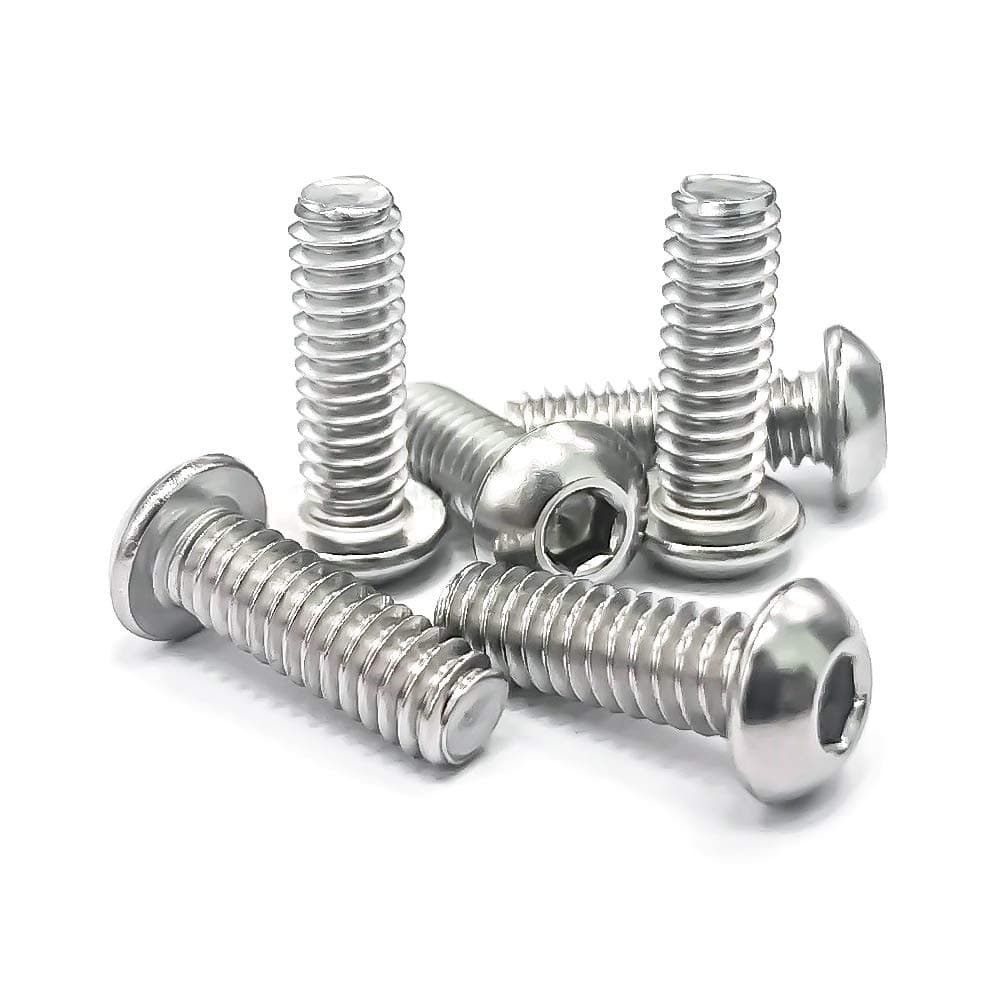 1/4-20x1" (1/4" to 3" Available) Button Head Socket Cap Bolts Screws, 304 Stainless Steel 18-8, Allen Hex Drive, Bright Finish, Fully Machine Thread, 100 pcs by Eastlo Fastener