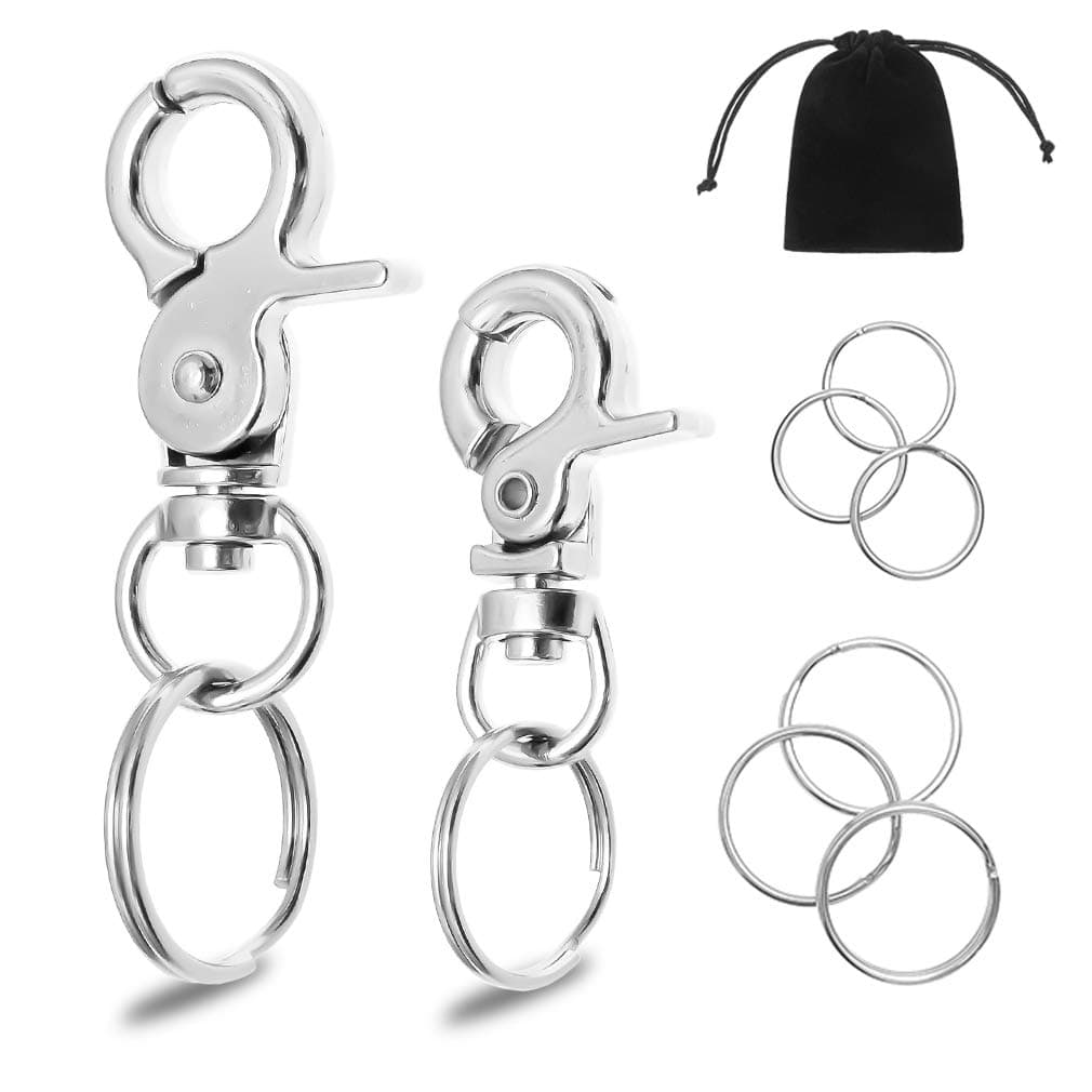 BINGPET Dog ID Tag Quick Clips 2 Pack - 304 Stainless Steel Clips with Replaceable Rings Pet ID Tag Holder for Dog and Cat Collar, Harness
