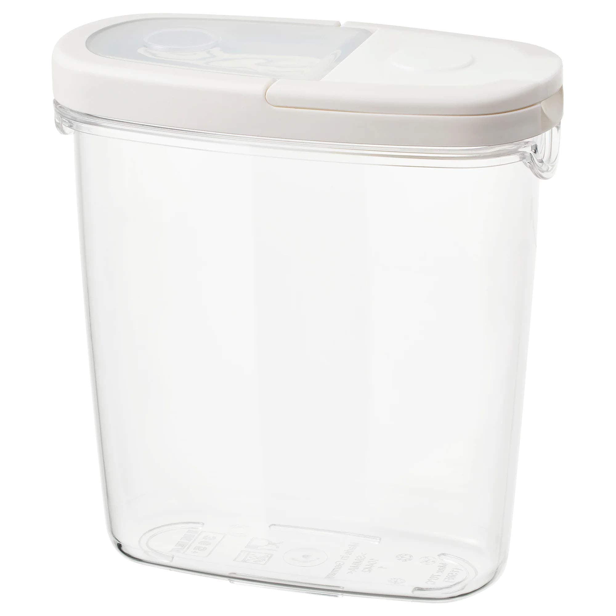 Polypropylene Plastic Jar With Lid - 1.3L, Set of 4, White, Transparent