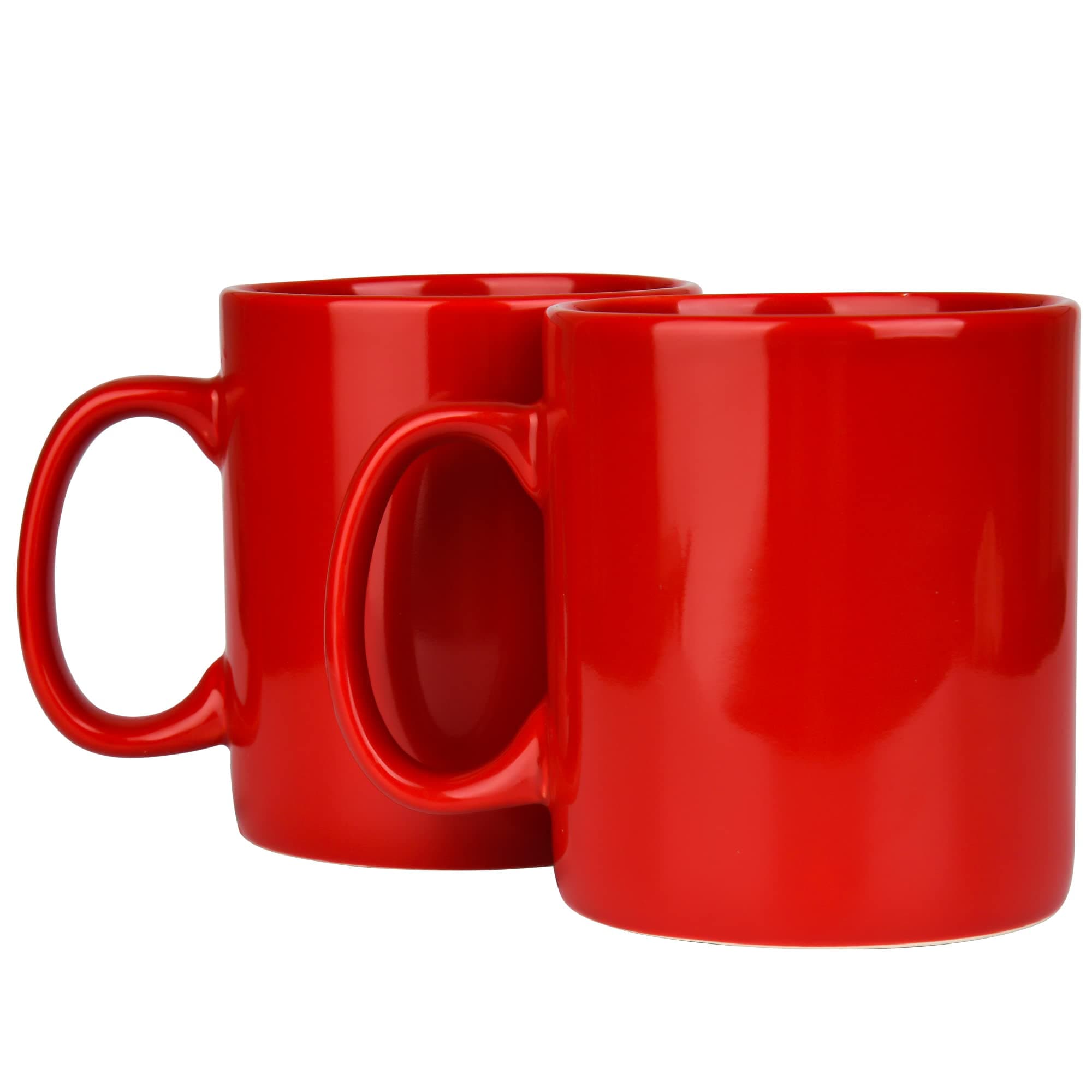 30oz Super Large Ceramic Coffee Mugs Large Handles Set of 2 (Red)