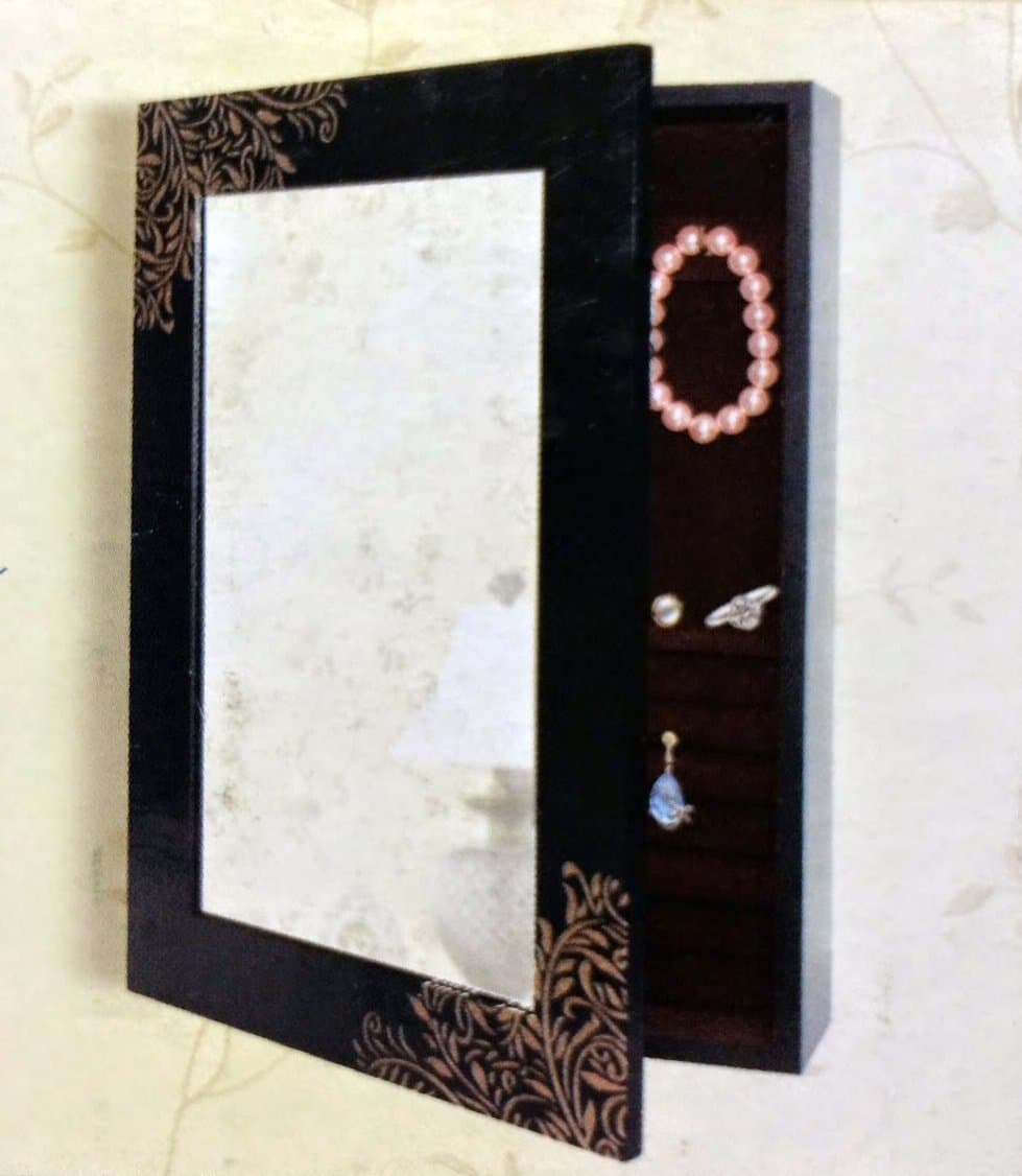 Wall Hanging Jewelry Box w/ Mirror