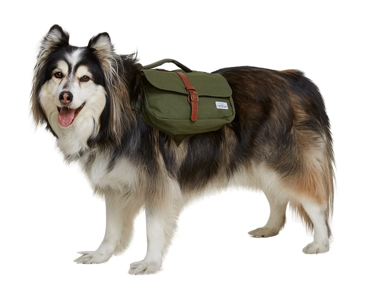 Ranger Dog Backpack Dog Pack Harness Canvas and Leather Saddle Bag for Large Dogs Outdoor Travel Training Camping Hiking Service Dog
