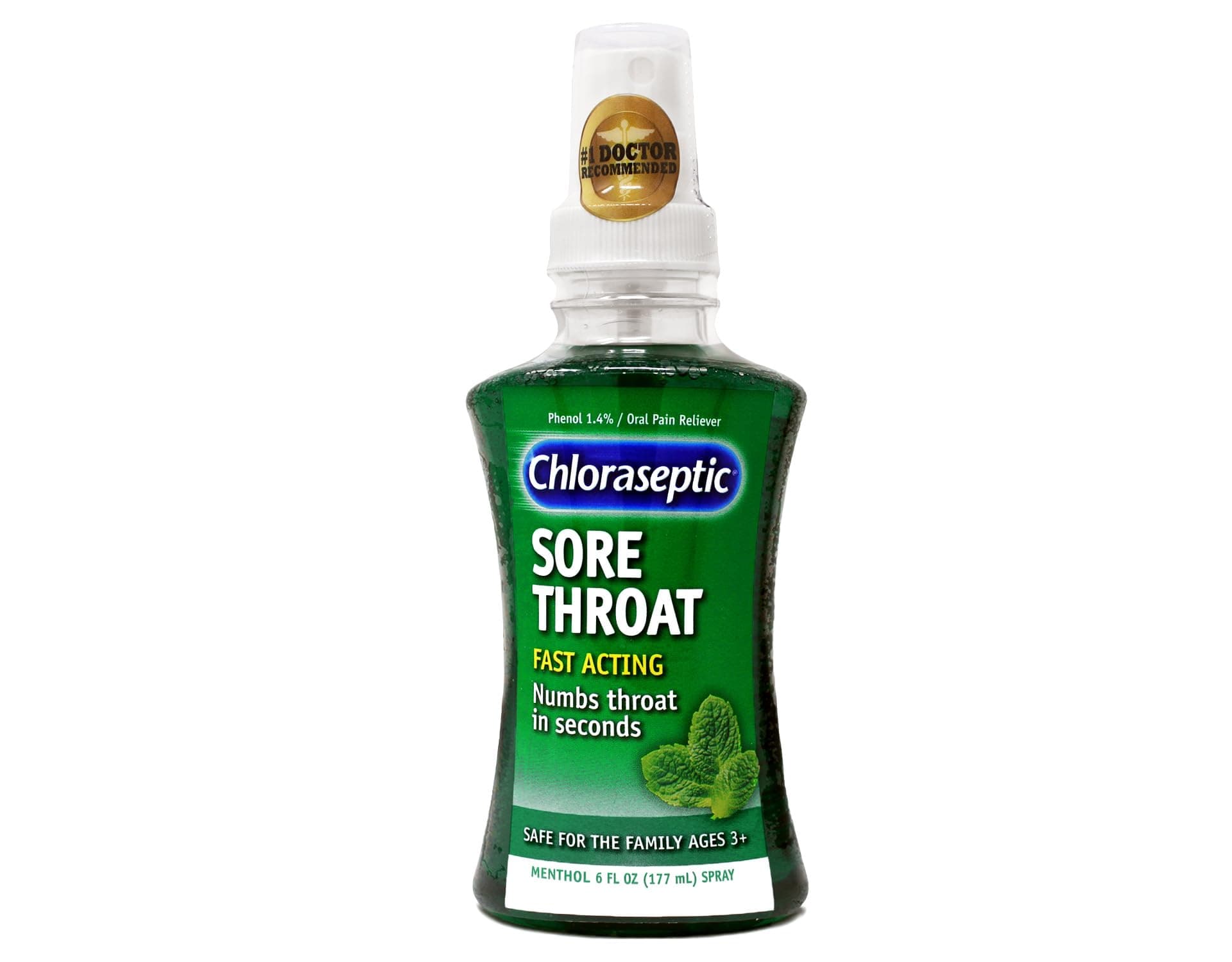Sore Throat Spray, Menthol, 6 oz