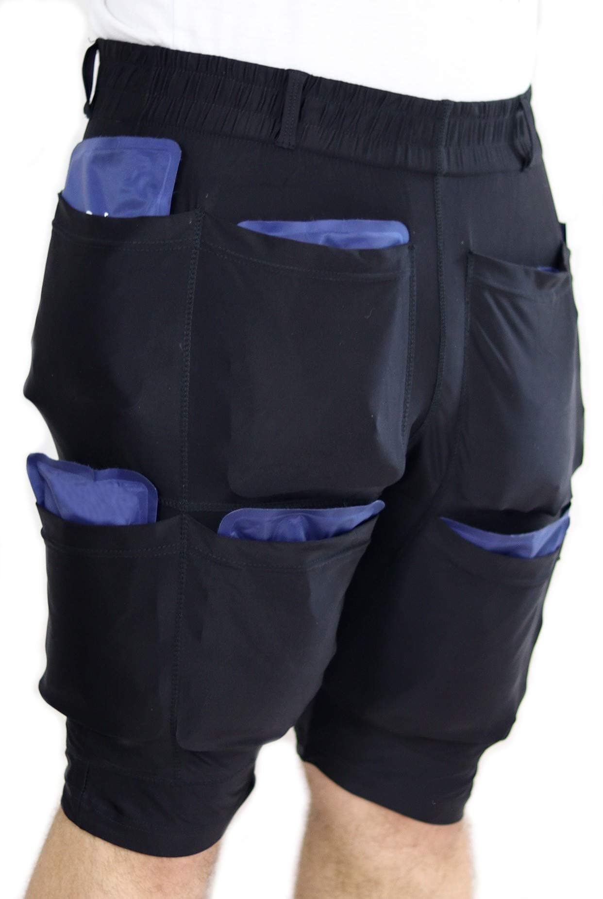 Burn Fat with Cold - Powerful Sliming Cooling Suit Icinger Power 10200G - Also for Muscle Recovery (Shorts L - 12 Pockets (ice Packs not Included))