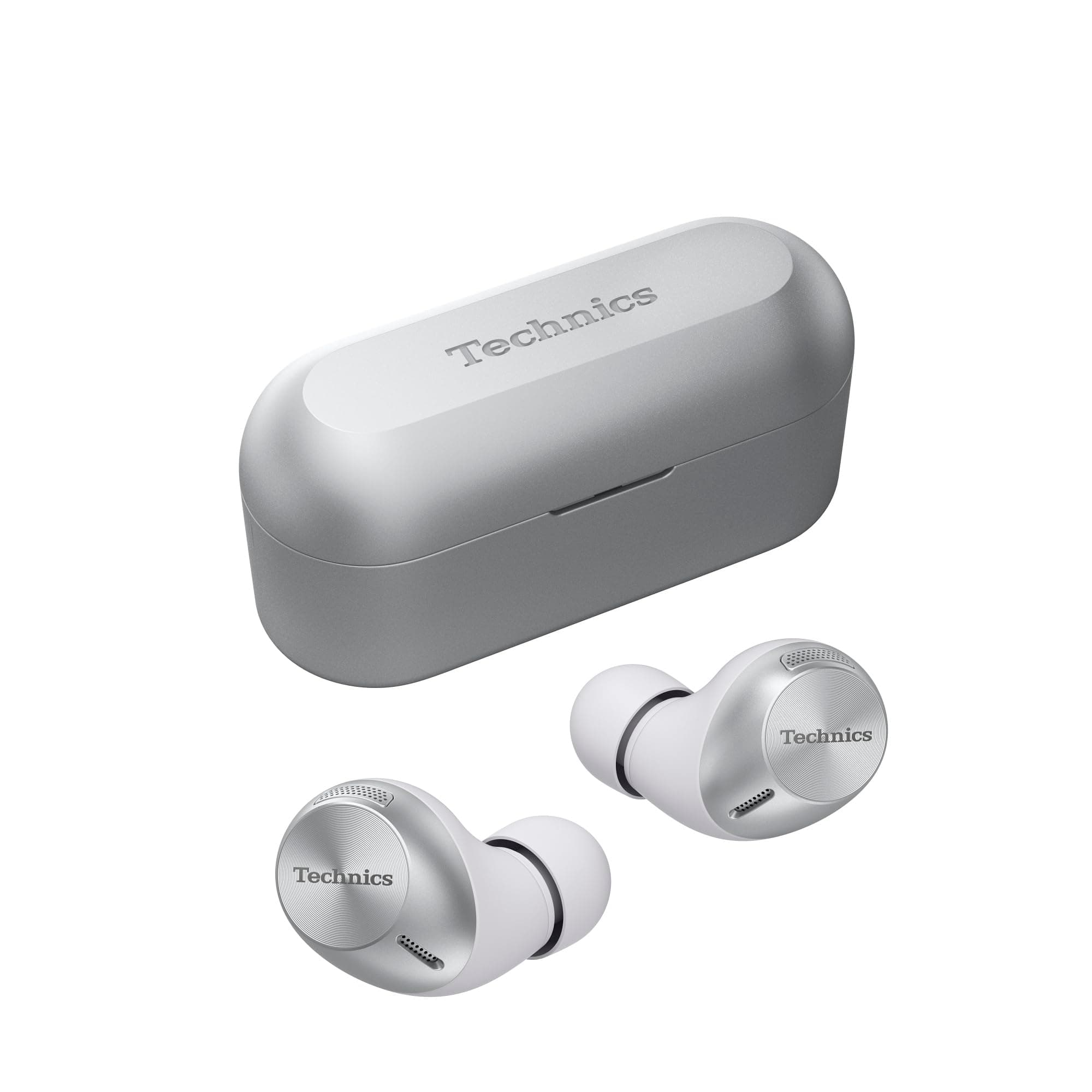 EAH-AZ40M2ES Wireless Earphones with Noise Cancelling, Bluetooth Multipoint 3 Devices, Comfortable In-Ear Earphones, Headphones with Integrated Microphone, Adaptable, Silver