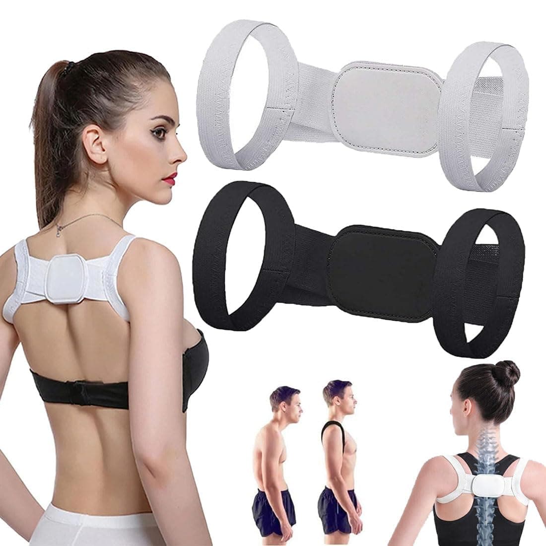 Elastic Posture Corrector - Adjustable Back Brace For Men And Women -Relieves Neck, Shoulder, Clavicle, And Back Pain, Back Belt For Back Pain, Breathable Design