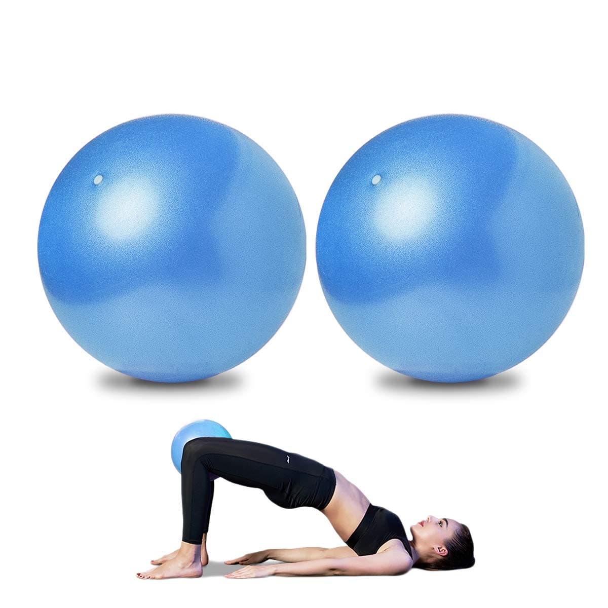 AOAVE 2 Pack Pilates Balls, Mini Yoga Exercise Balls, 9 Inch Small Activity Ball for Pilates, Yoga, Core Training and Physical Therapy, Improves Balance
