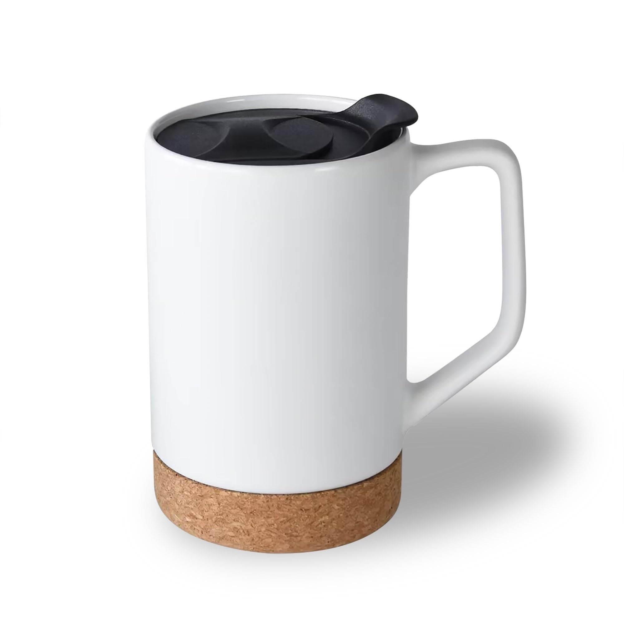 17 OZ Sublimation Mugs with Removeable Cork Bottom and Splash Proof Lid, Sublimation Coffee Mugs with Brown Mail Order Box,Case of 6 Pieces (Large)