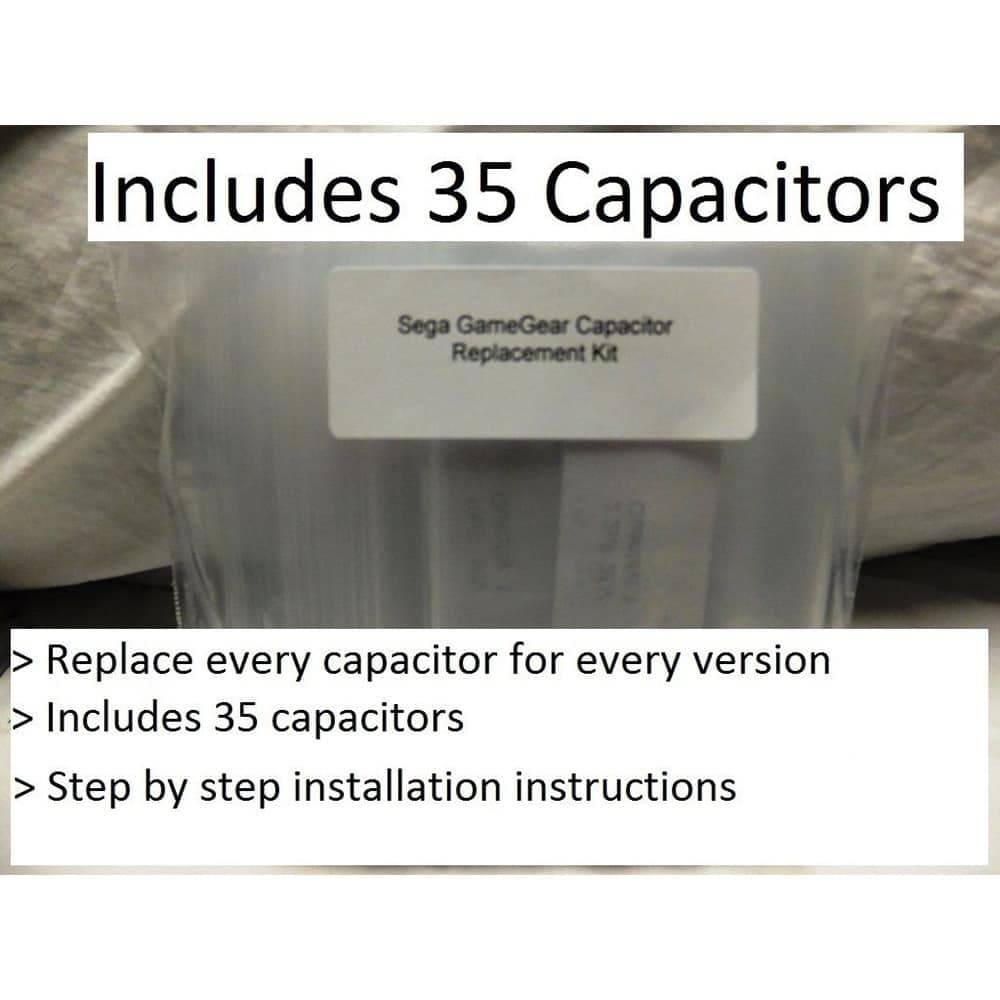Sega Game Gear Capacitor Replacement Kit; Fix no/low sound, no power, dim screen