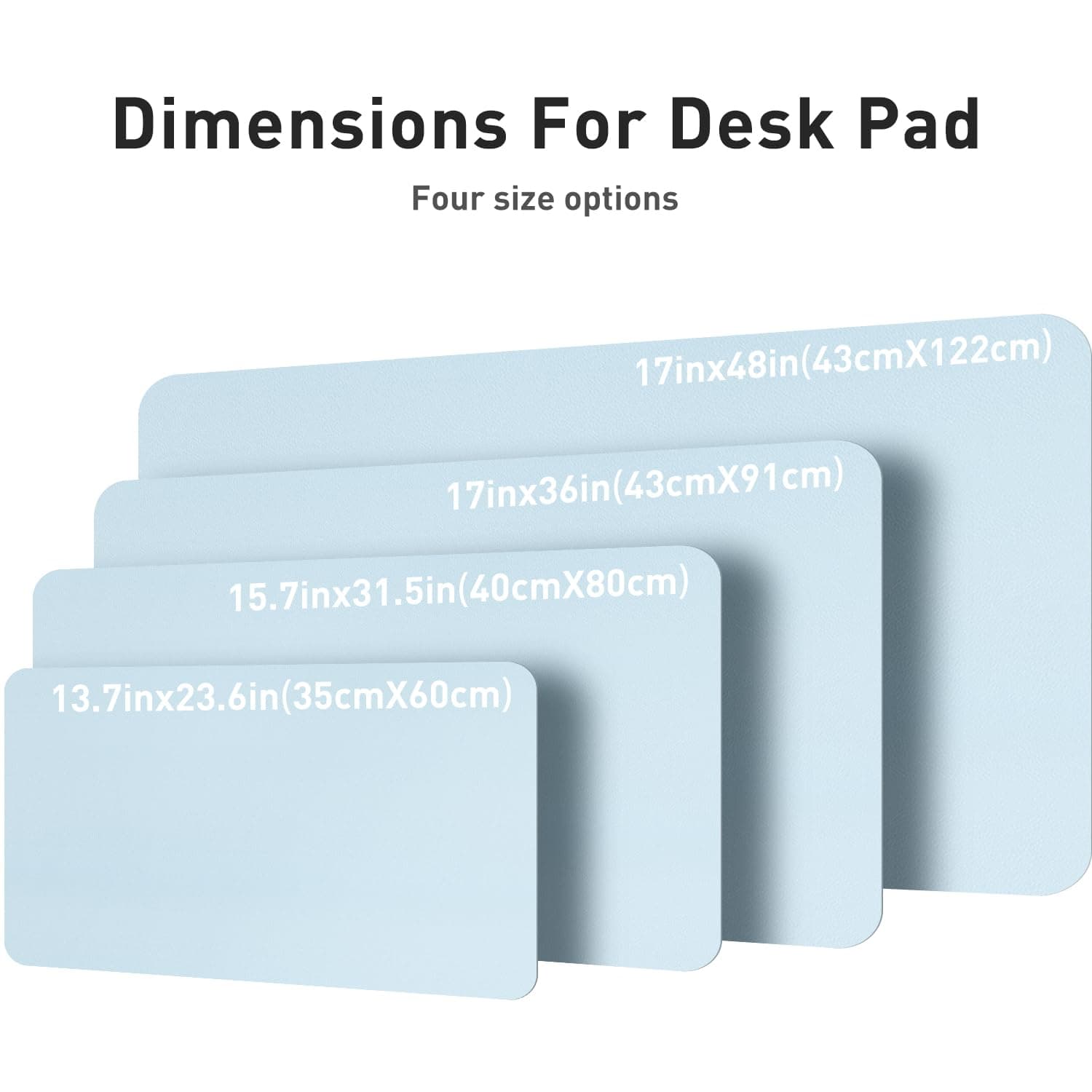 Aothia Leather Desk Pad Protector,Mouse Pad,Office Desk Mat, Non-Slip PU Leather Desk Blotter,Laptop Desk Pad,Waterproof Desk Writing Pad for Office and Home (31.5'' x 15.7'',Baby Blue)