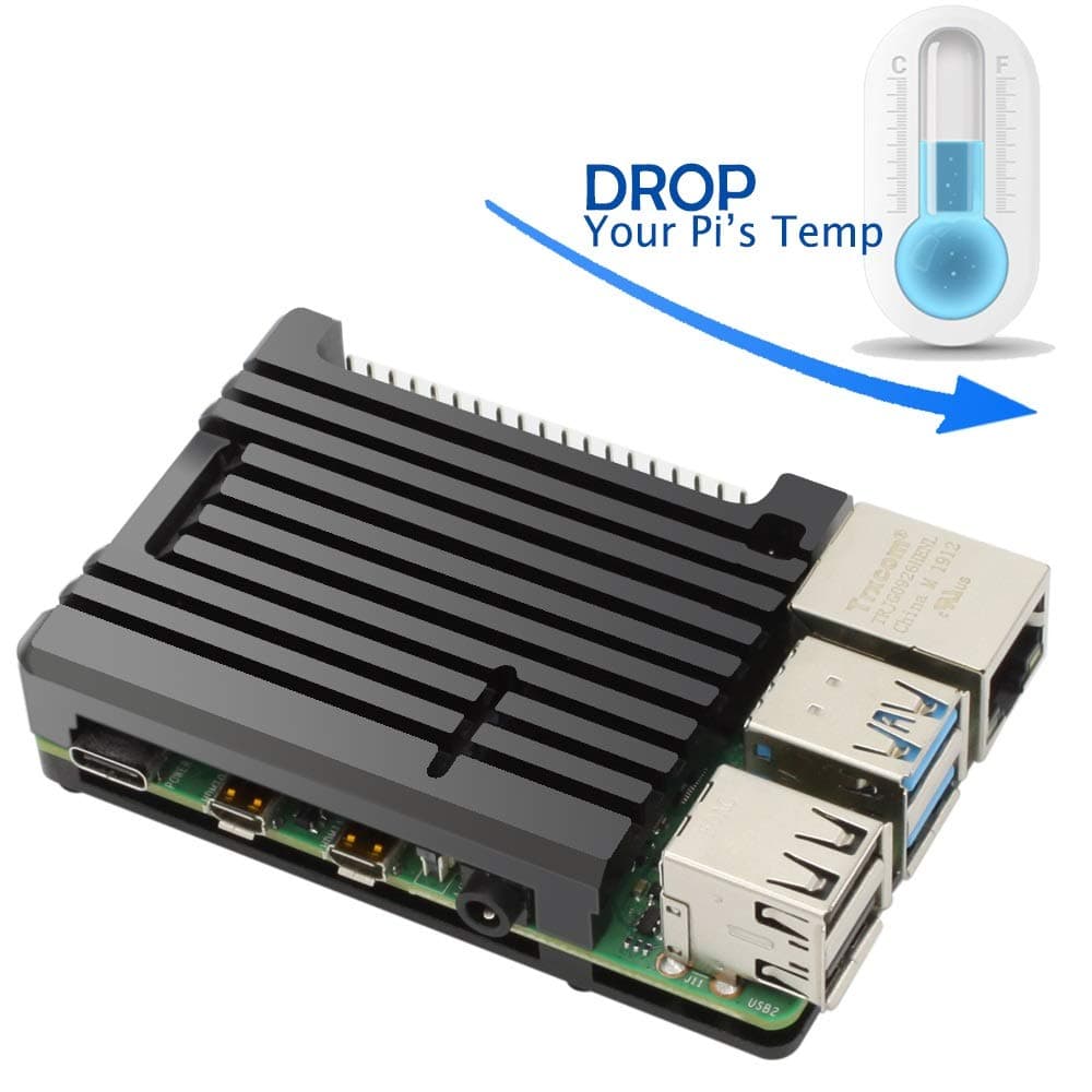 Pi 4 Case, Raspberry Pi 4 Armor Case Metal Case Aluminium Alloy, Raspberry Pi 4 Heatsink, Pi 4 Cooling Heatsink for Raspberry Pi 4 Model/Pi 4B