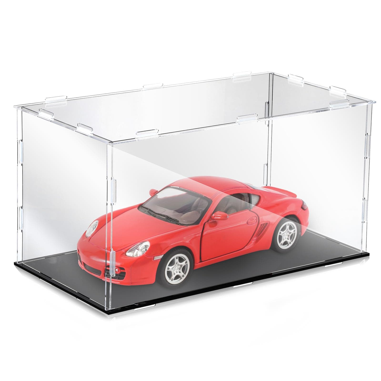Acrylic Display Case 1: 18 Model Car Display Case Clear Acrylic Display Box with Black Base Display Stands Display Case for Car Collectibles Toy Storage