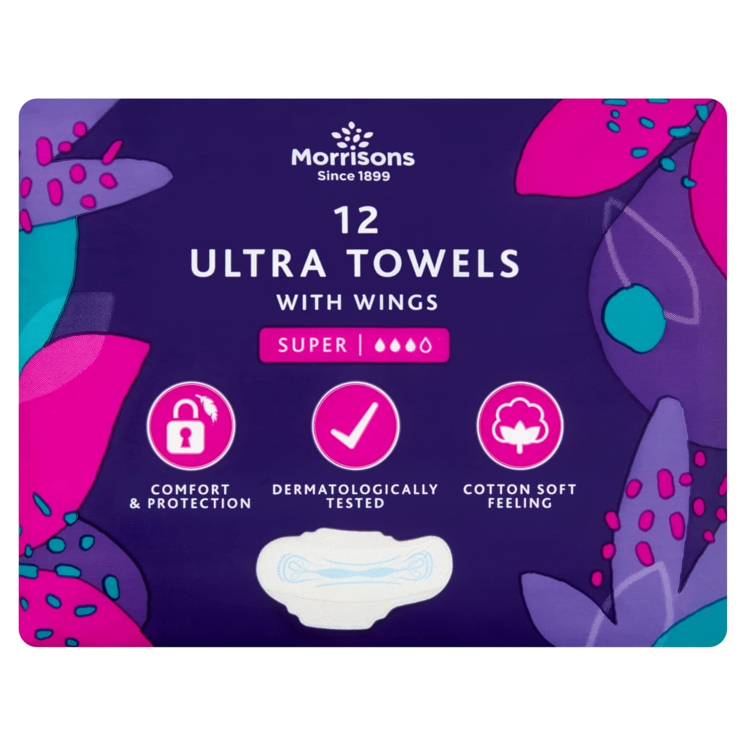 Morrisons Ultra Towel Super Wings 12 pack