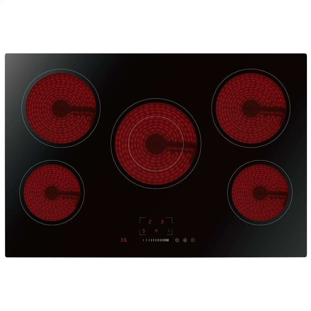 Statesman ECH77TC 5 Zone Ceramic Hob With Touch Control, 77 cm, Black