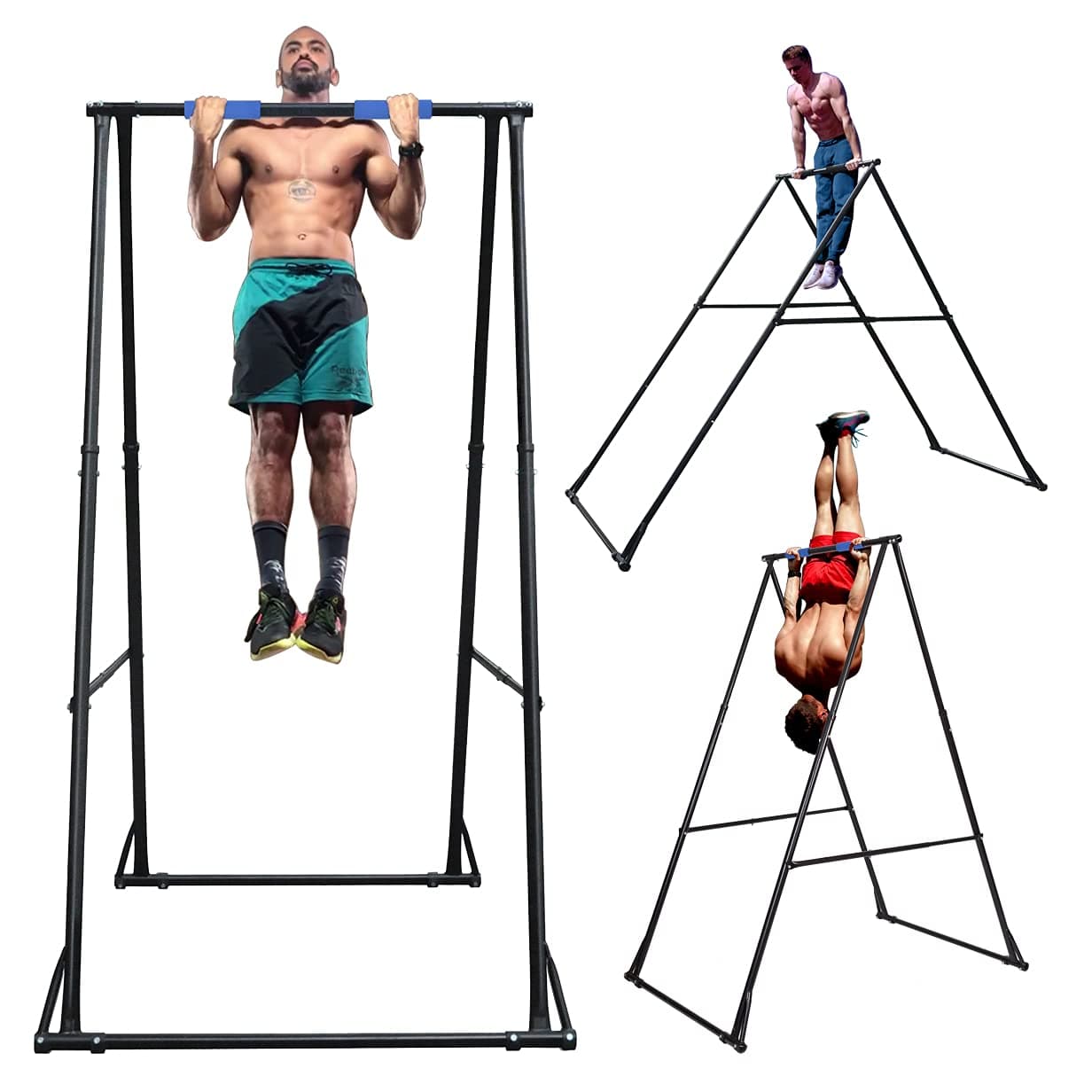 KT Tall & Sturdy Pull Up Bar Free Standing Foldable Home Gym Chin Ups Stand A...