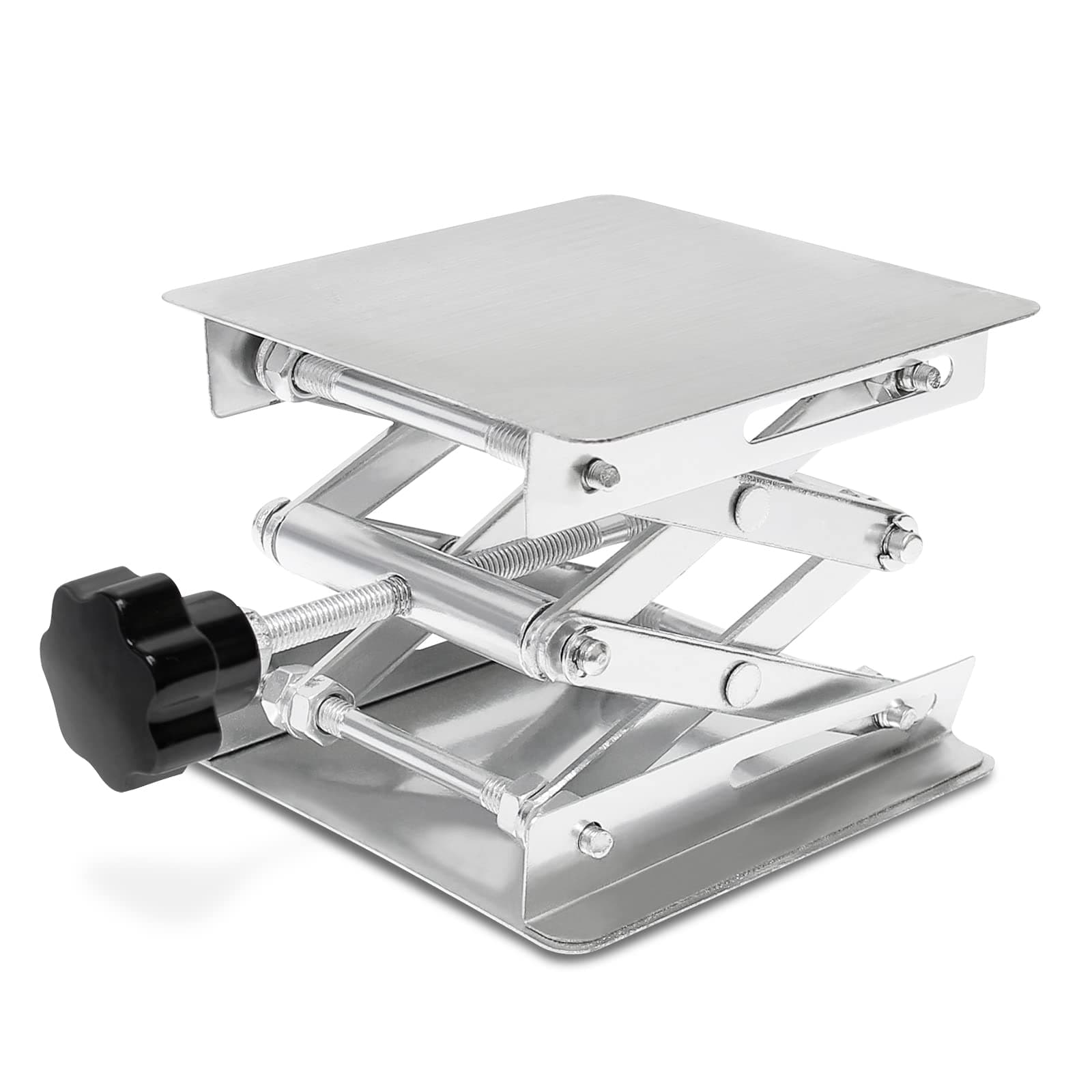 WISAMIC Lab Jack 4x4 inches, Lab Jack Scissor Stand Platform, Stainless Steel Laboratory Jack Lift