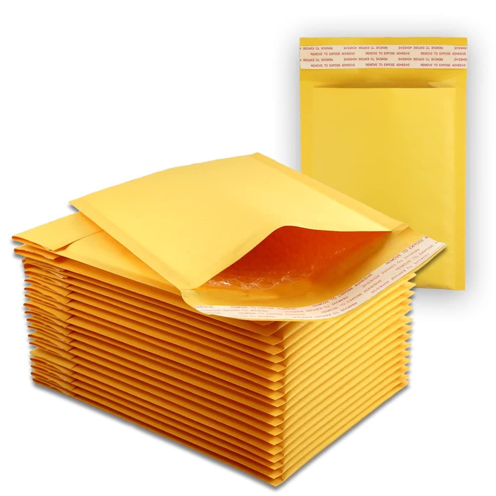 EcoSwift #W, 5" x 8", 5 Pack, Kraft Bubble Mailers Padded Shipping Envelopes Self Seal Small Size