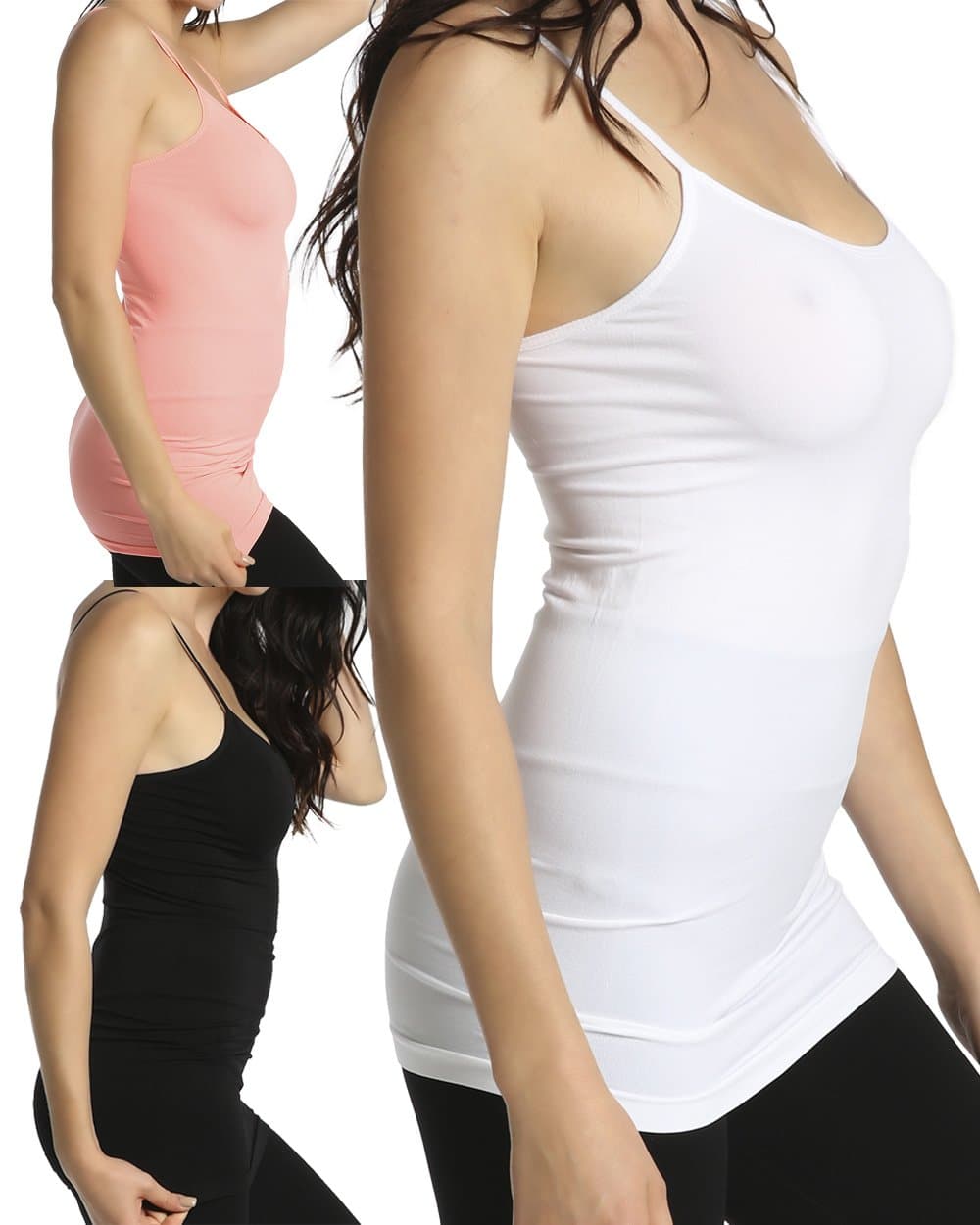TANCO 3 Pack Seamless Scoop Tunic Cami