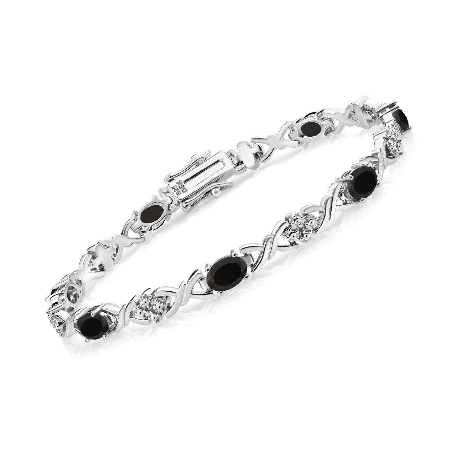 2-4 Cttw Infinity Link Gemstone Birthstone Tennis Bracelet for Women | 925 Sterling Silver | Oval 6X4MM | 7 Inch with Secure Clasp | Fine Jewelry for Her Mom Wife Anniversary