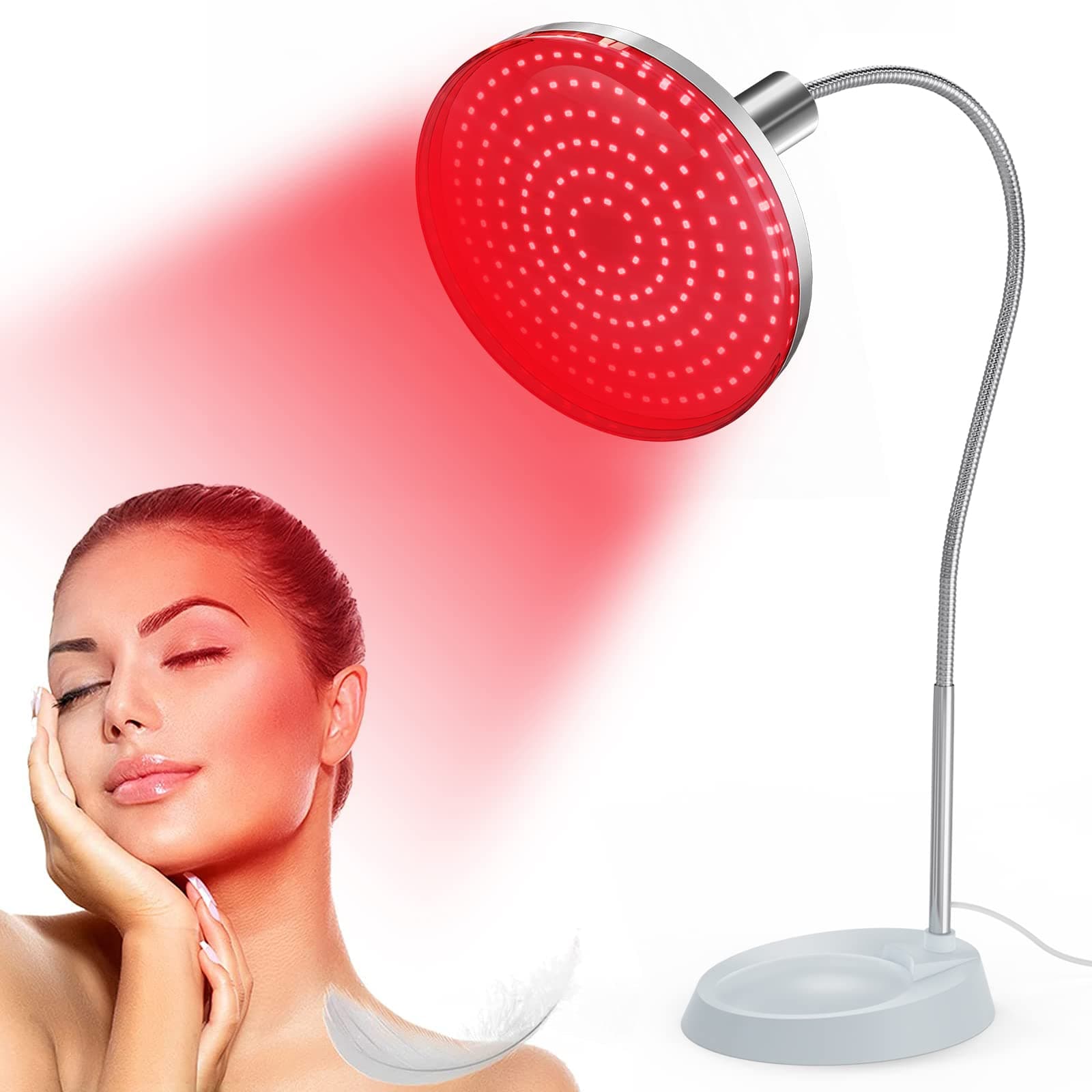 Serfory Red Light Therapy Device With Stand - 660Nm Deep Light for Body, Face, Skin, Muscle Pain Relief - 40 Watts, B22D