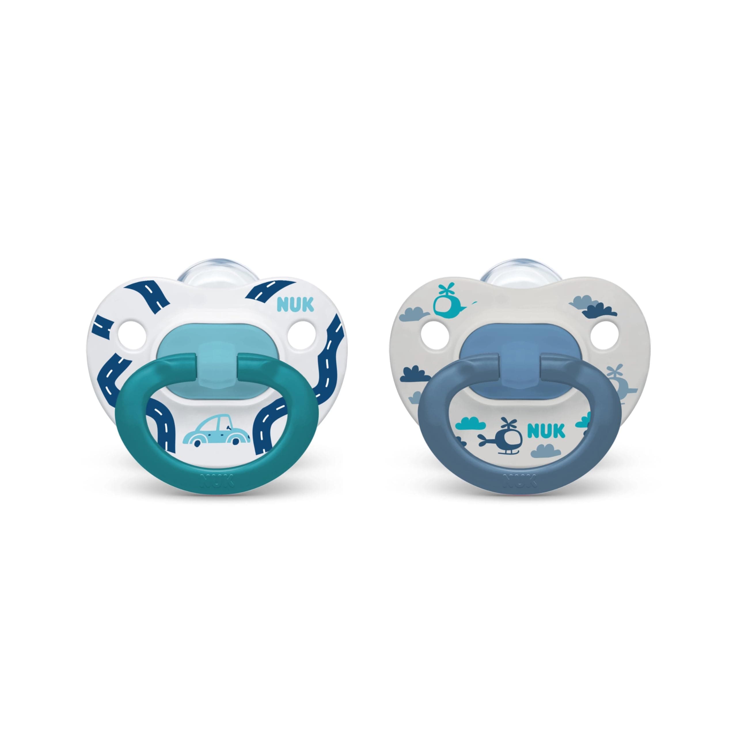 Comfy Orthodontic Pacifiers, Blue Assorted, 18-36 Months, 2 Count, Soft & Durable Design for Baby Comfort