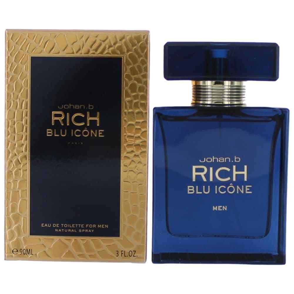 Rich Blu Icone by Johan.B, 3 Oz EDT Spray for Men