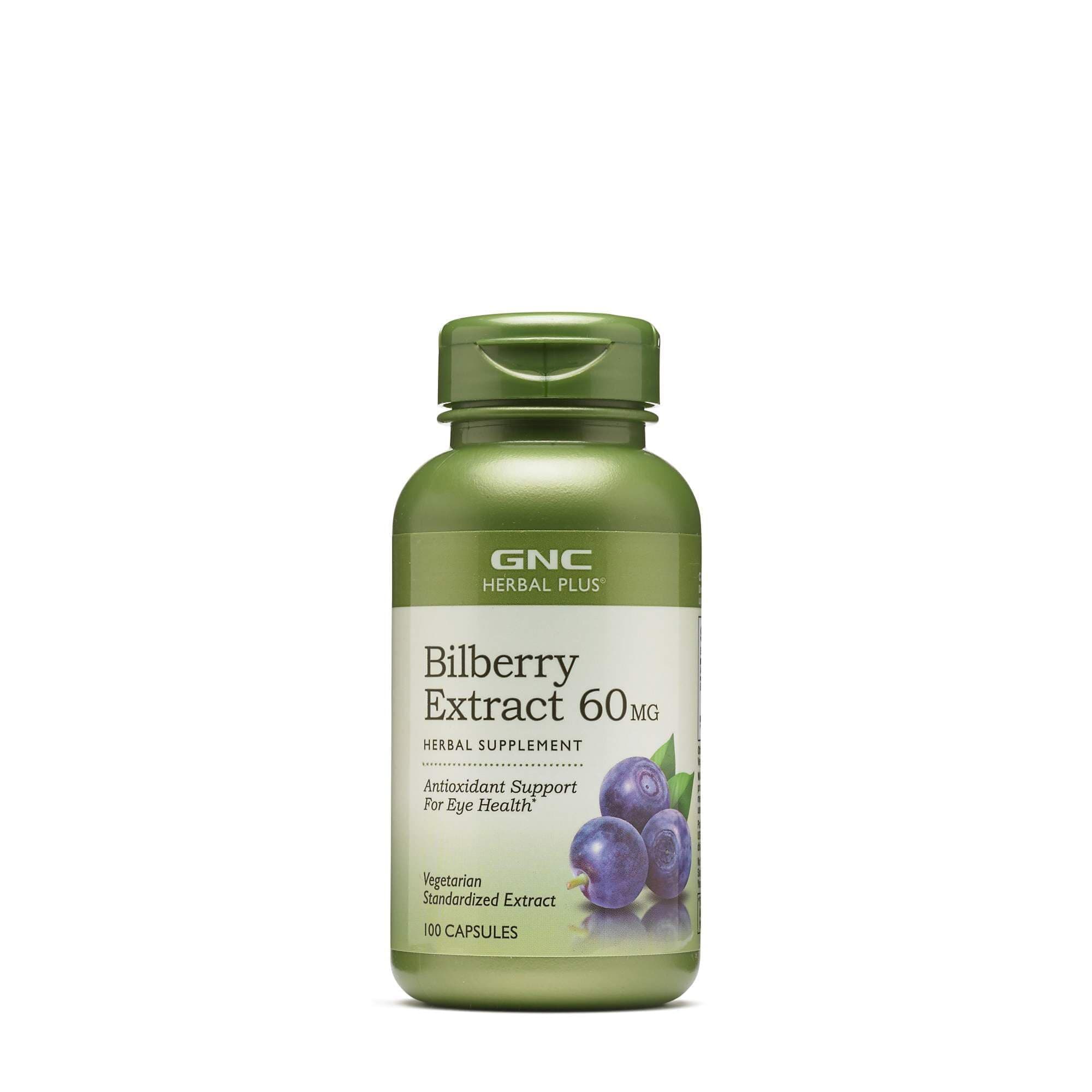 GNC Herbal Plus Bilberry Extract 60 MG - 100 Capsules