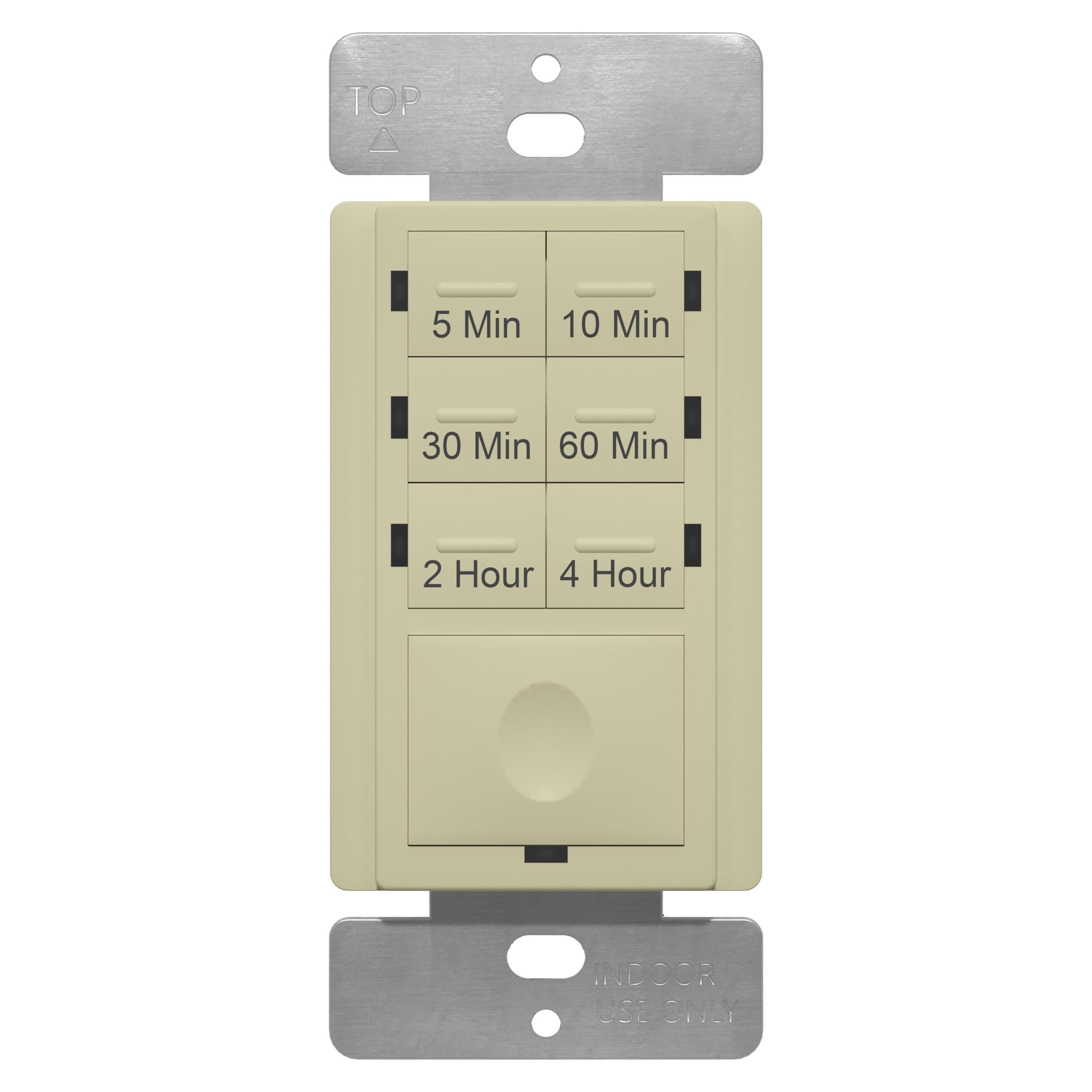 ENERLITES 4-Hour Countdown Timer Switch, 5-10-30-60 Min, 2-4 Hour, for Bathroom Fans, Heaters, Lights, LED Indicator, 120VAC 800W, No Neutral Wire Required, UL Listed, HET06-J-I, Ivory