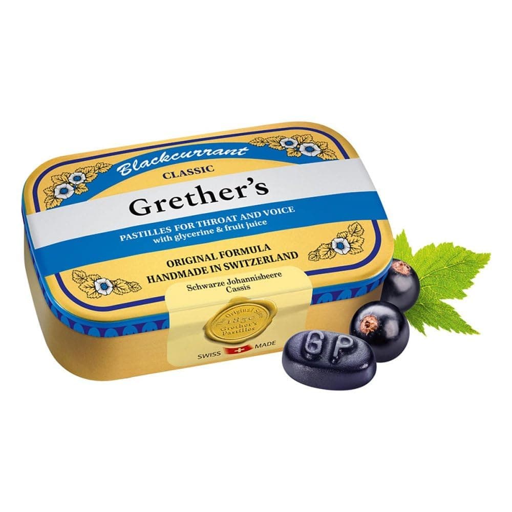 Grether's Pastilles Blackcurrant 110g - Pack of 45 Lozenges