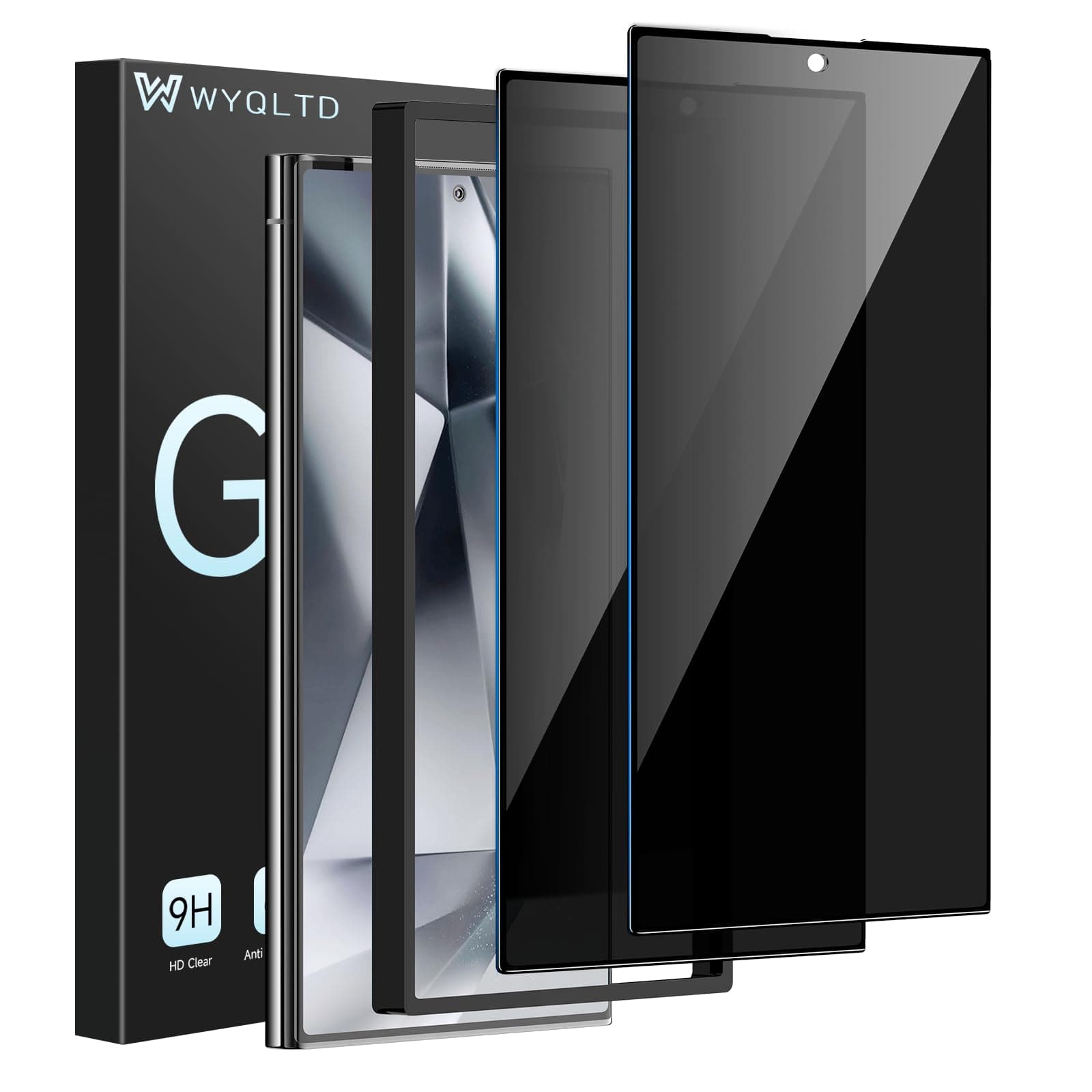 2 Pack for Samsung Galaxy S24 Ultra Privacy Screen Protector Tempered Glass, Anti-Spy, Full Coverage, S24 Ultra Accessories, Case Friendly, Easy Installation