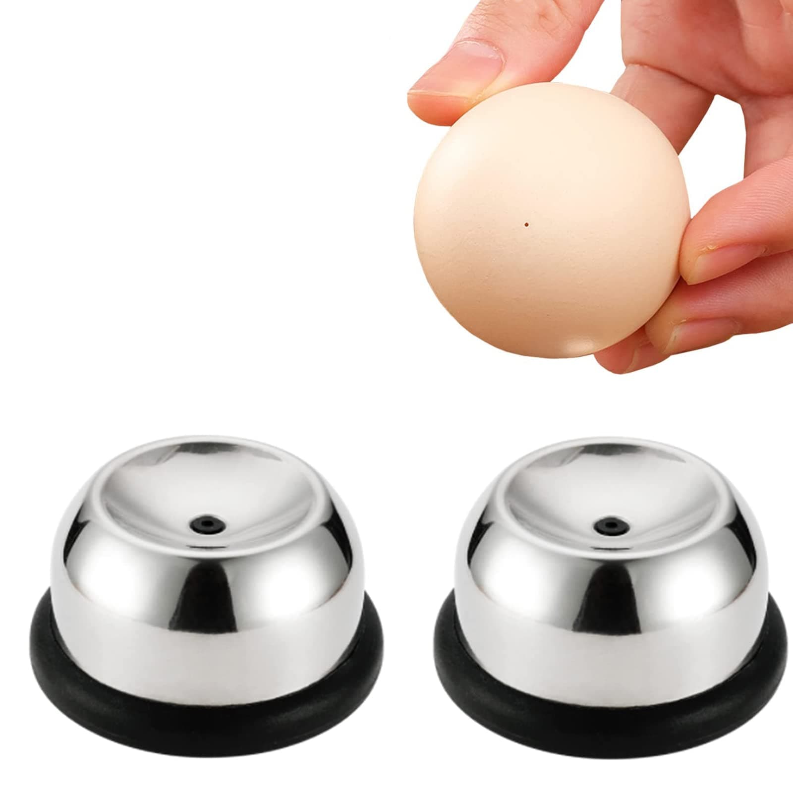 Excefore Egg Hole Puncher, 2pcs Stainless Steel Egg Piercer, Egg Opener Tool with Non-Slip Silicone Mat, Egg Cups for Raw Soft Hard Boiled Egg, Egg Puncher Kitchen Tools for Home Restaurant