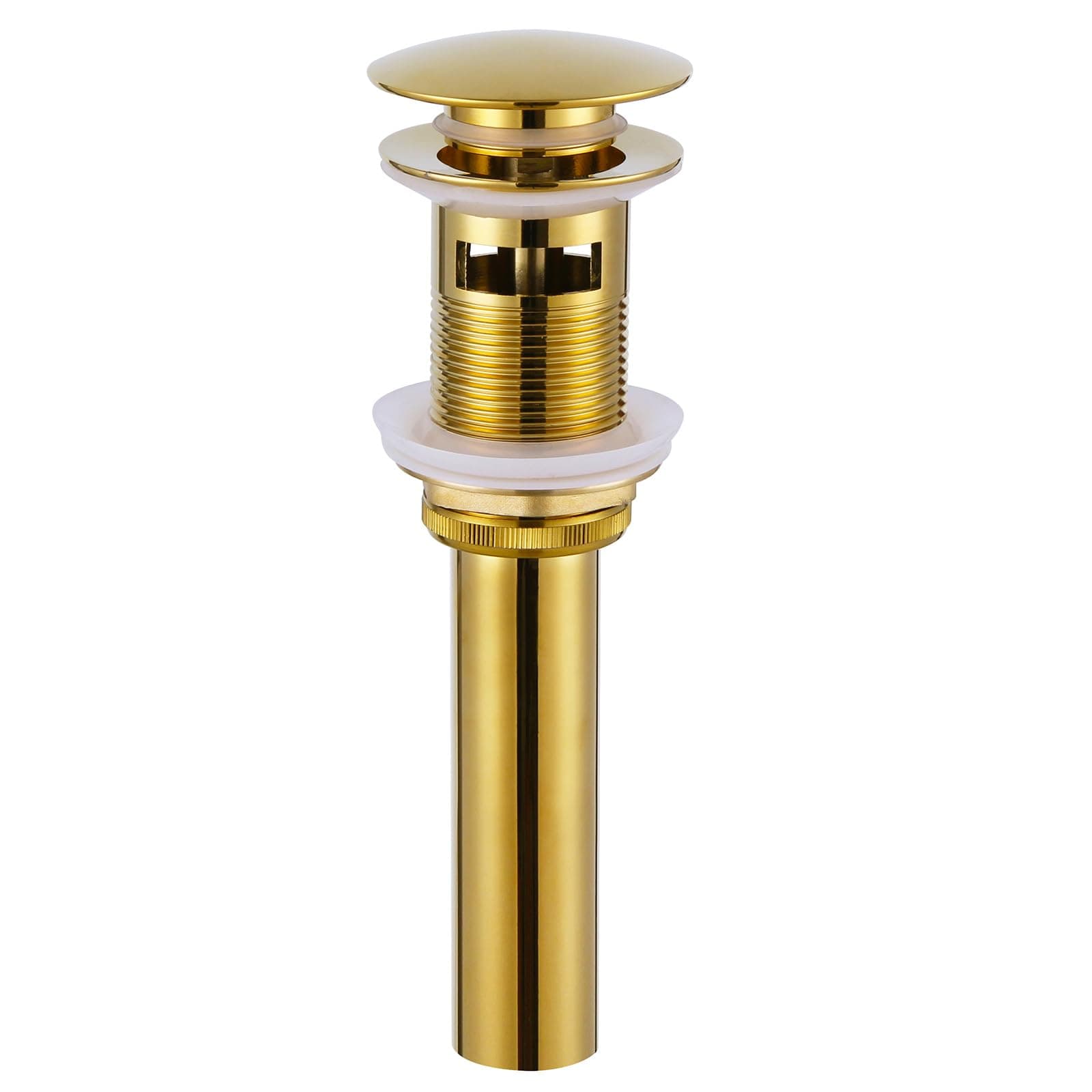 Bathroom Sink Drain Stopper Glossy Deep Titanium Gold Color, Brass Pop Up Sink Stopper with Overflow Hole for Sink with 1.61 to 2 Inches Drain Hole