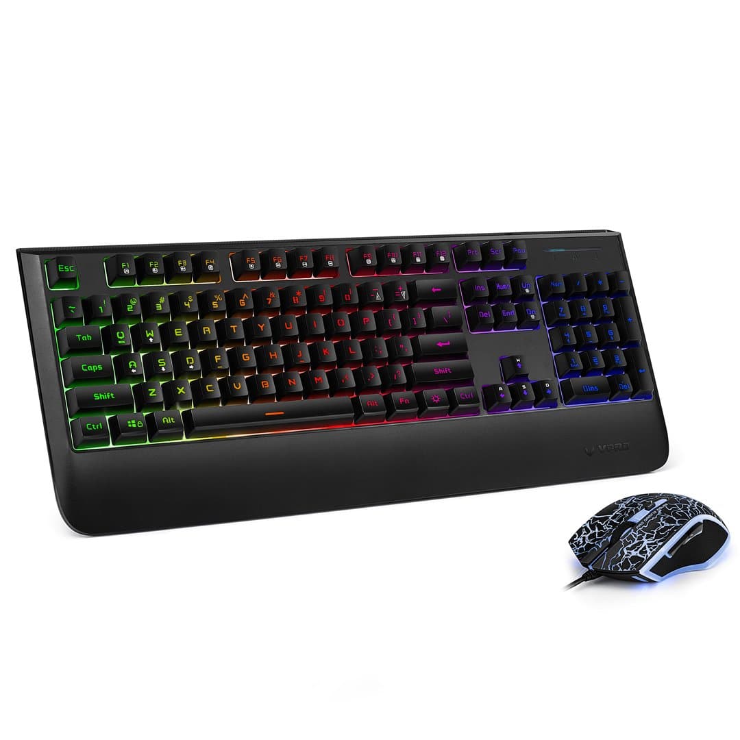 Rapoo V110 Backlit Gaming Keyboard and Optical Gaming Mouse (Black)