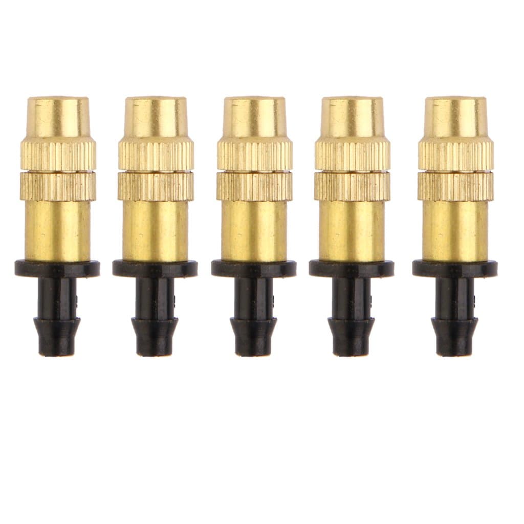 Generic Adjustable Brass Sprayer Heads Nozzle For Misting Watering Irrigation ,5 Pieces