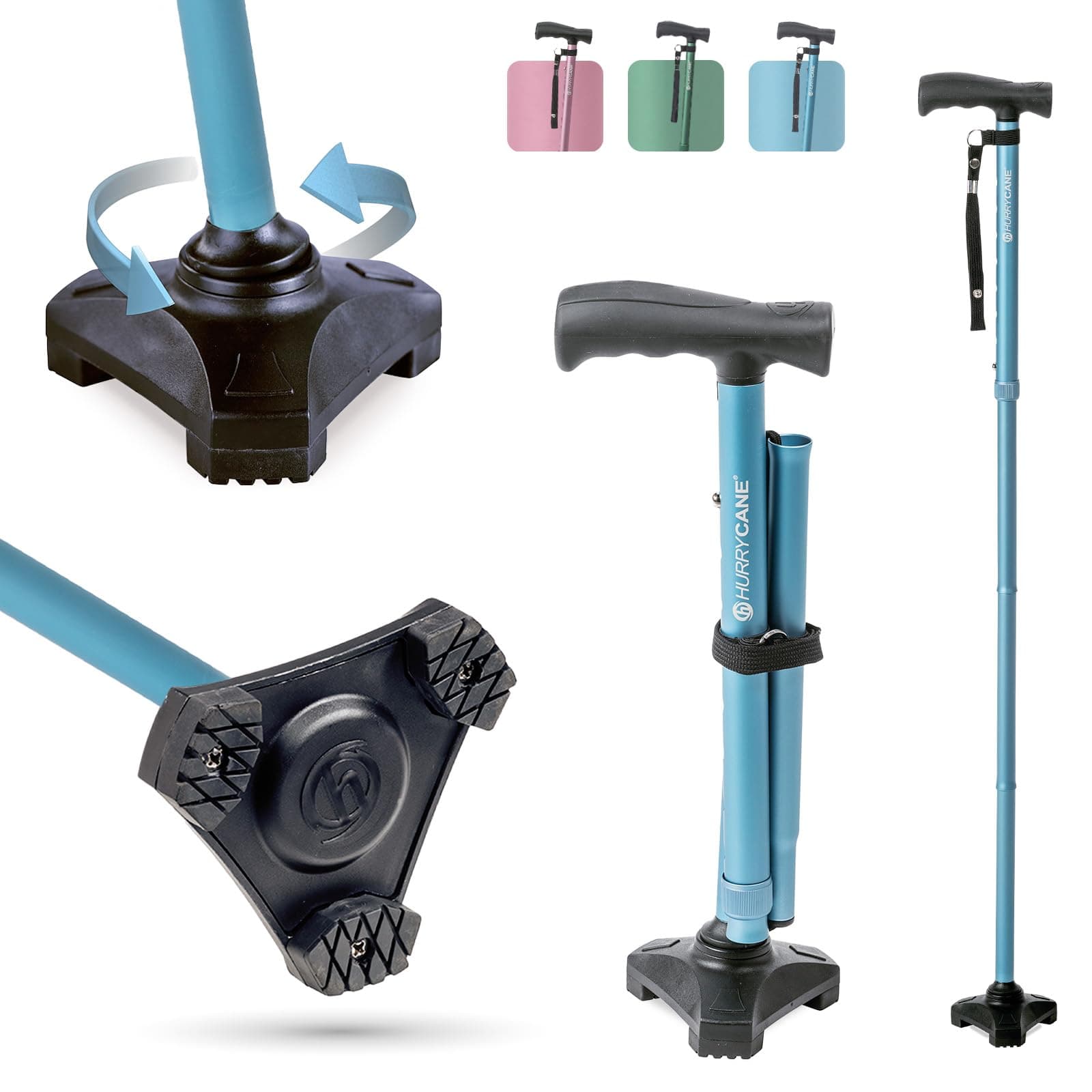 HCANE-PP-C2 Freedom Edition Foldable Walking Cane with T Handle